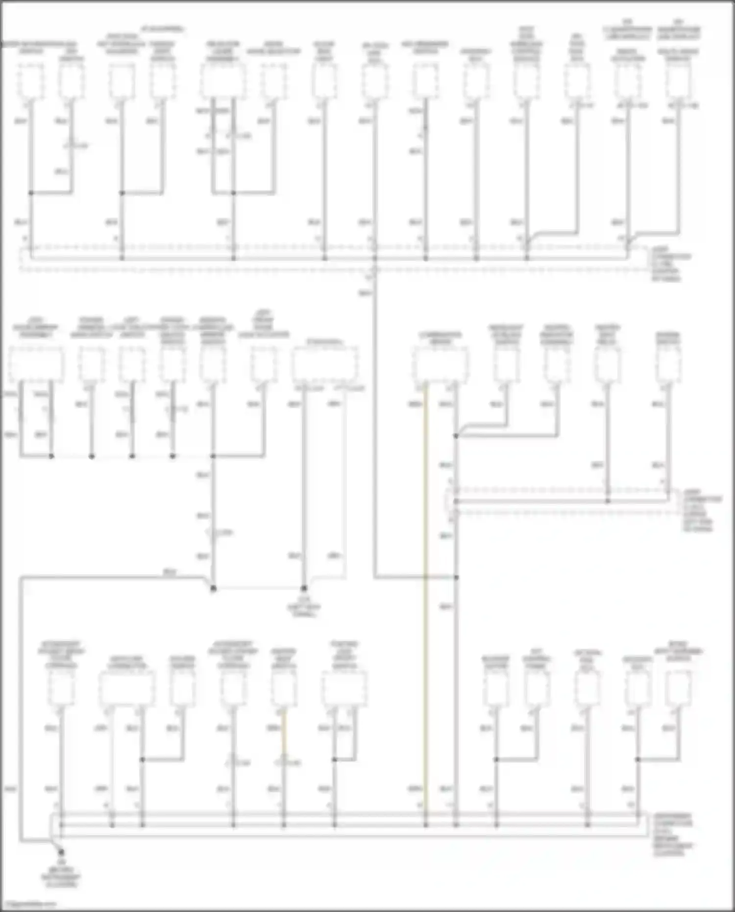 RVR Mitsubishi III facelift 3 (2019-2024): Ground distribution circuit (2 of 4)