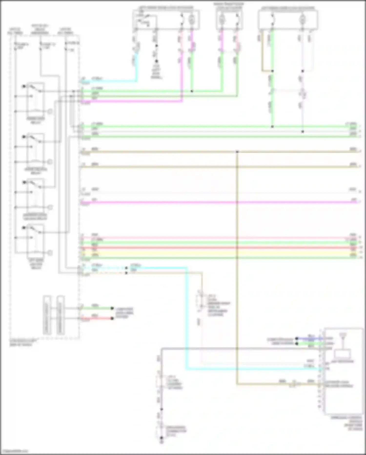 Wiring diagram left front door lock actuator for Mitsubishi RVR III facelift 3 (2019-2024) (3 of 3)