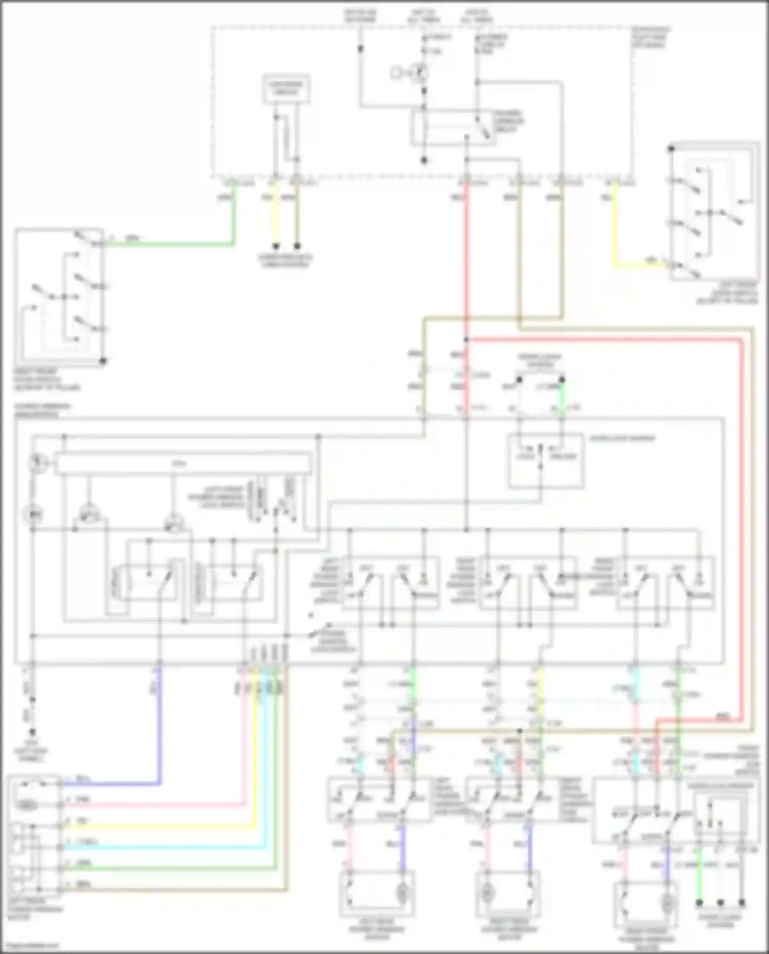 Wiring diagram right front power window motor for Mitsubishi RVR III facelift 3 (2019-2024) (1 of 1)