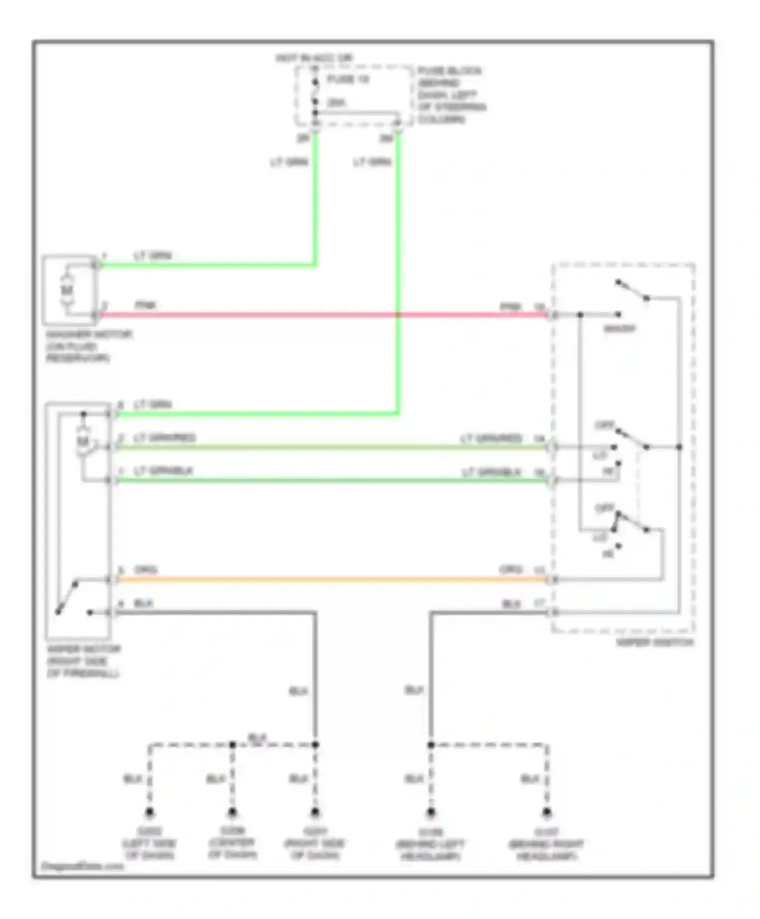 200SX Nissan S14 (1993-2000): 2-speed wiper/washer circuit