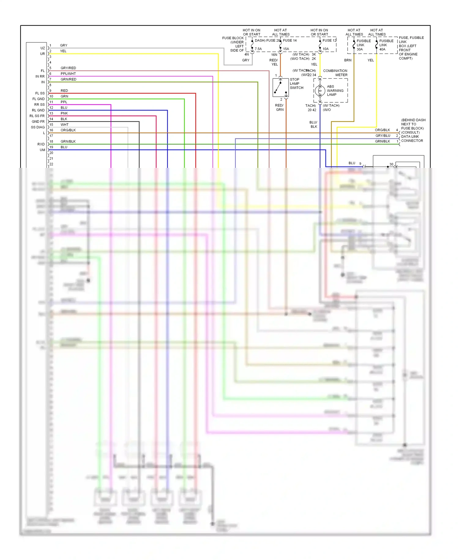 Wiring diagram brn for Nissan 200SX S14 (1993-2000) (2 of 19)