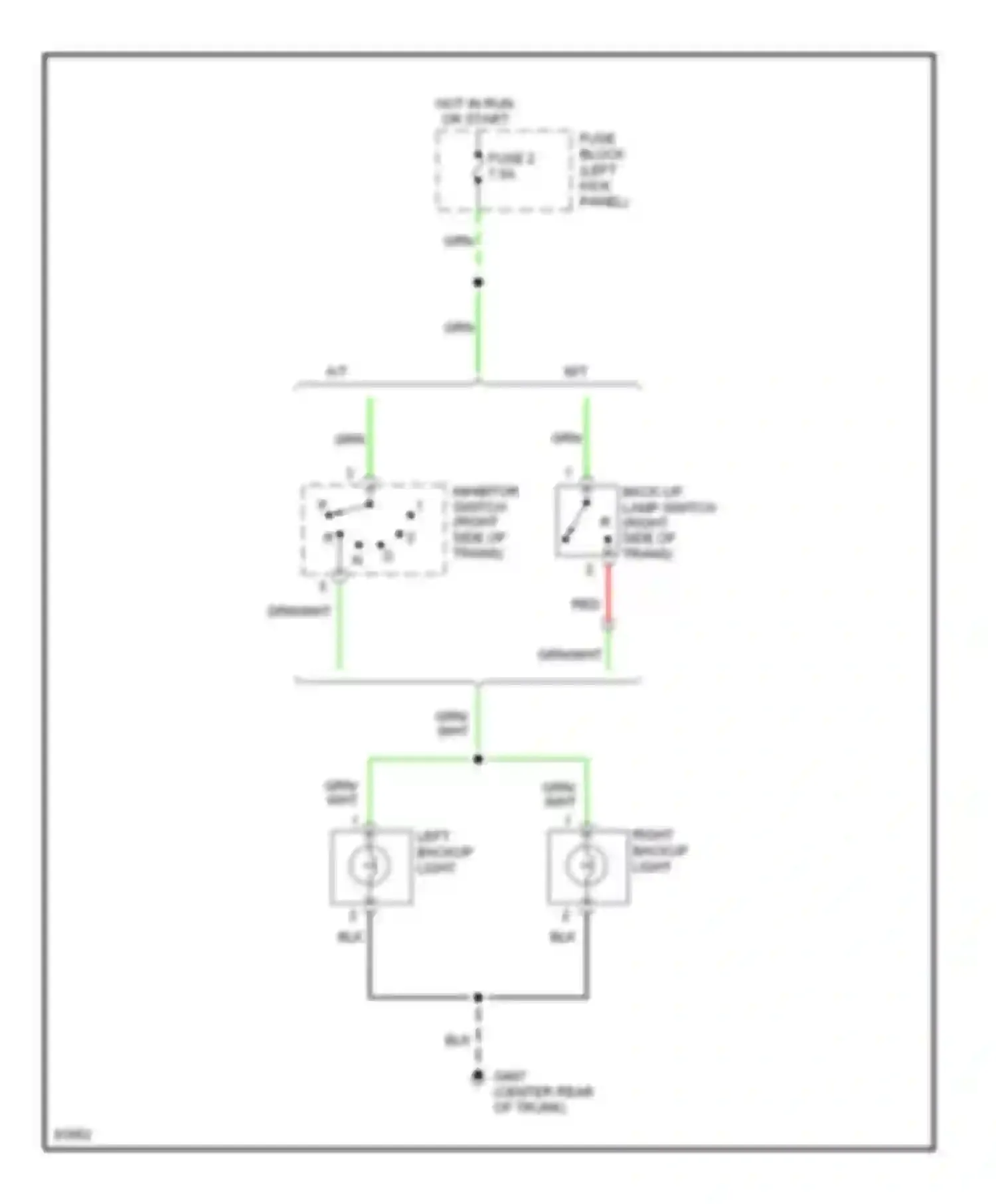 240SX Nissan S14 (1994-1999): Back-up lamps circuit