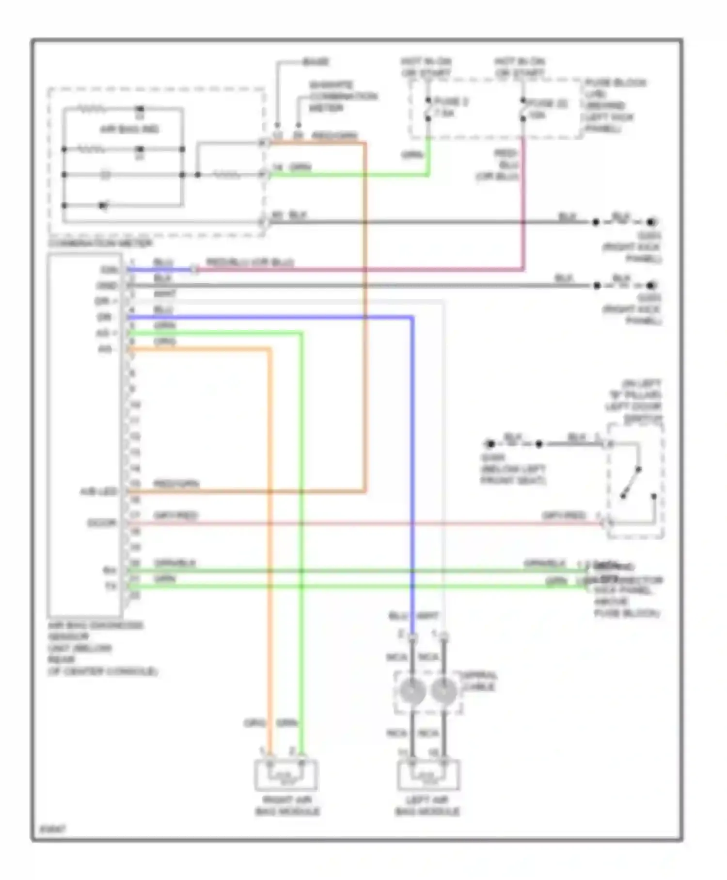 240SX Nissan S14 (1994-1999): Supplemental restraint circuit