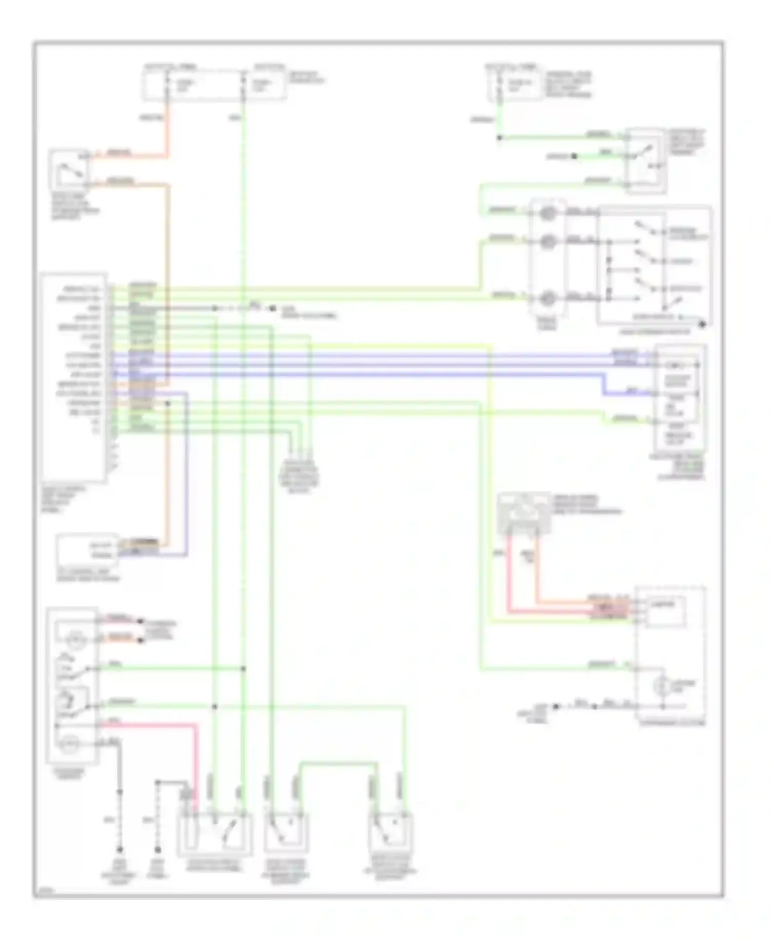 Wiring diagram hot in on or start fuse block for Nissan 240SX S14 (1994-1999) (2 of 2)