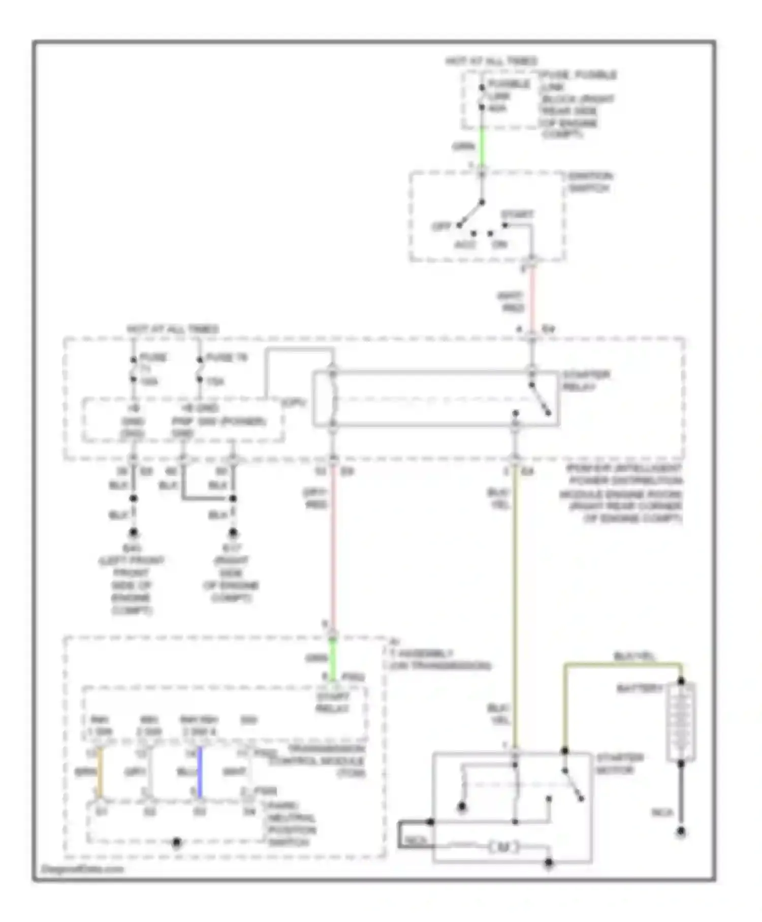 350Z Nissan I facelift (2005-2009): Starting circuit, a/t