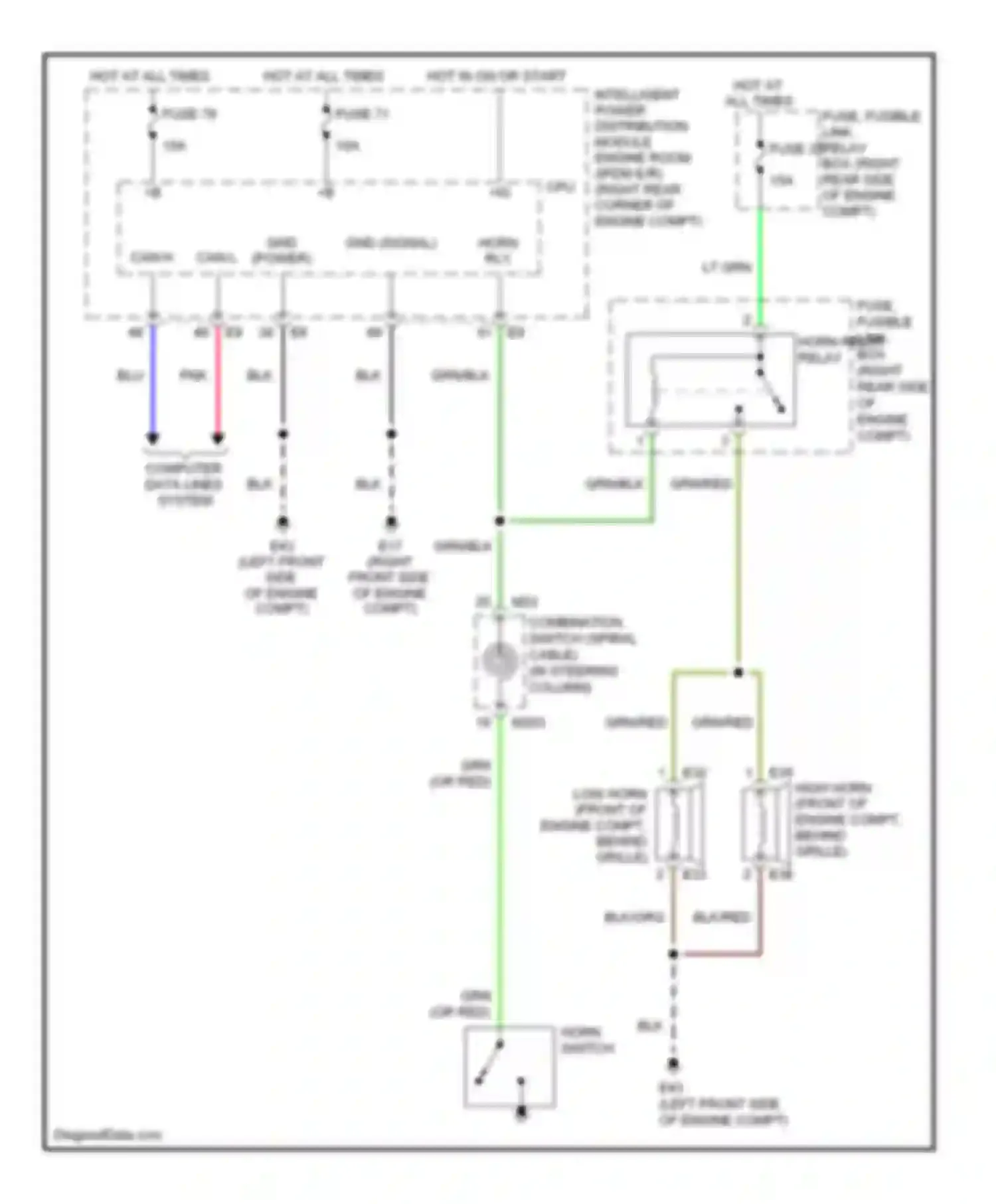 Wiring diagram blk/org for Nissan 350Z I facelift (2005-2009) (2 of 6)