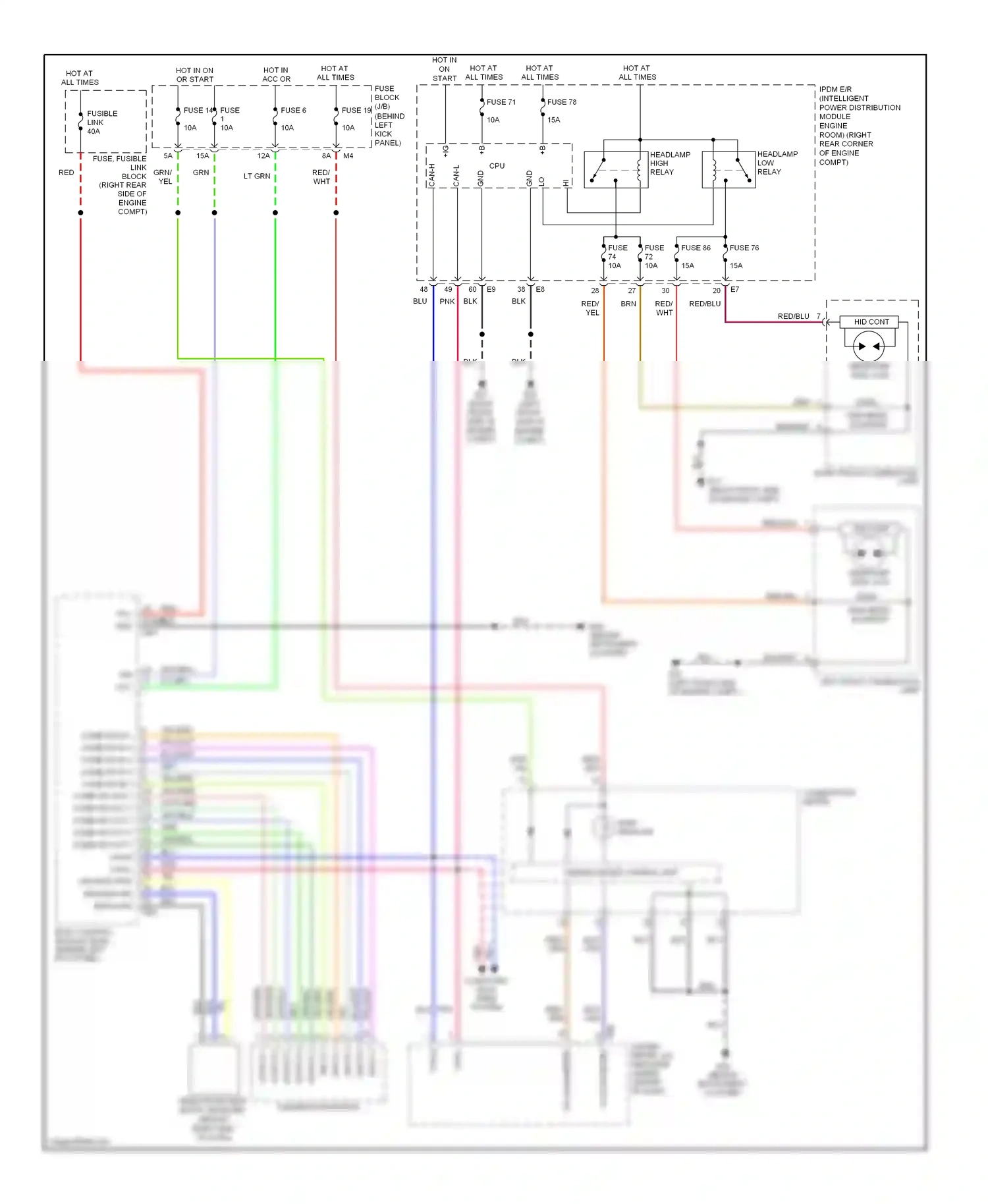 Wiring diagram kick panel) for Nissan 350Z I facelift (2005-2009) (3 of 4)