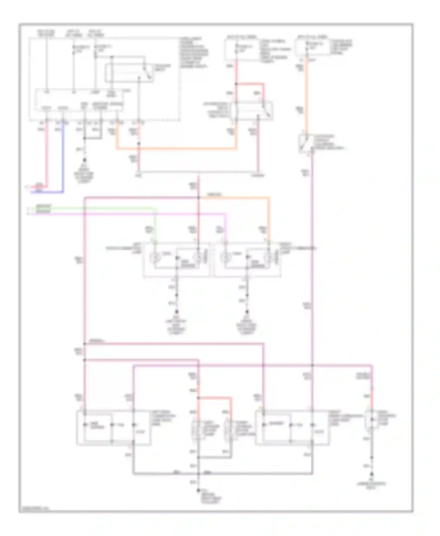 Wiring diagram right front combination lamp for Nissan 350Z I facelift (2005-2009) (1 of 3)