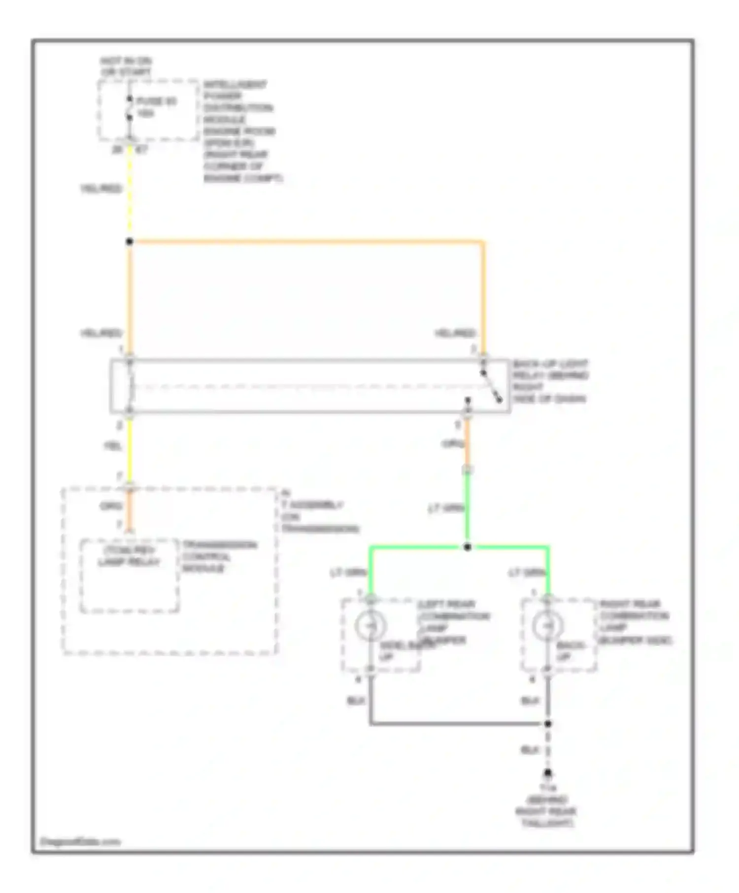 Wiring diagram right rear combination lamp for Nissan 350Z I facelift (2005-2009) (1 of 2)