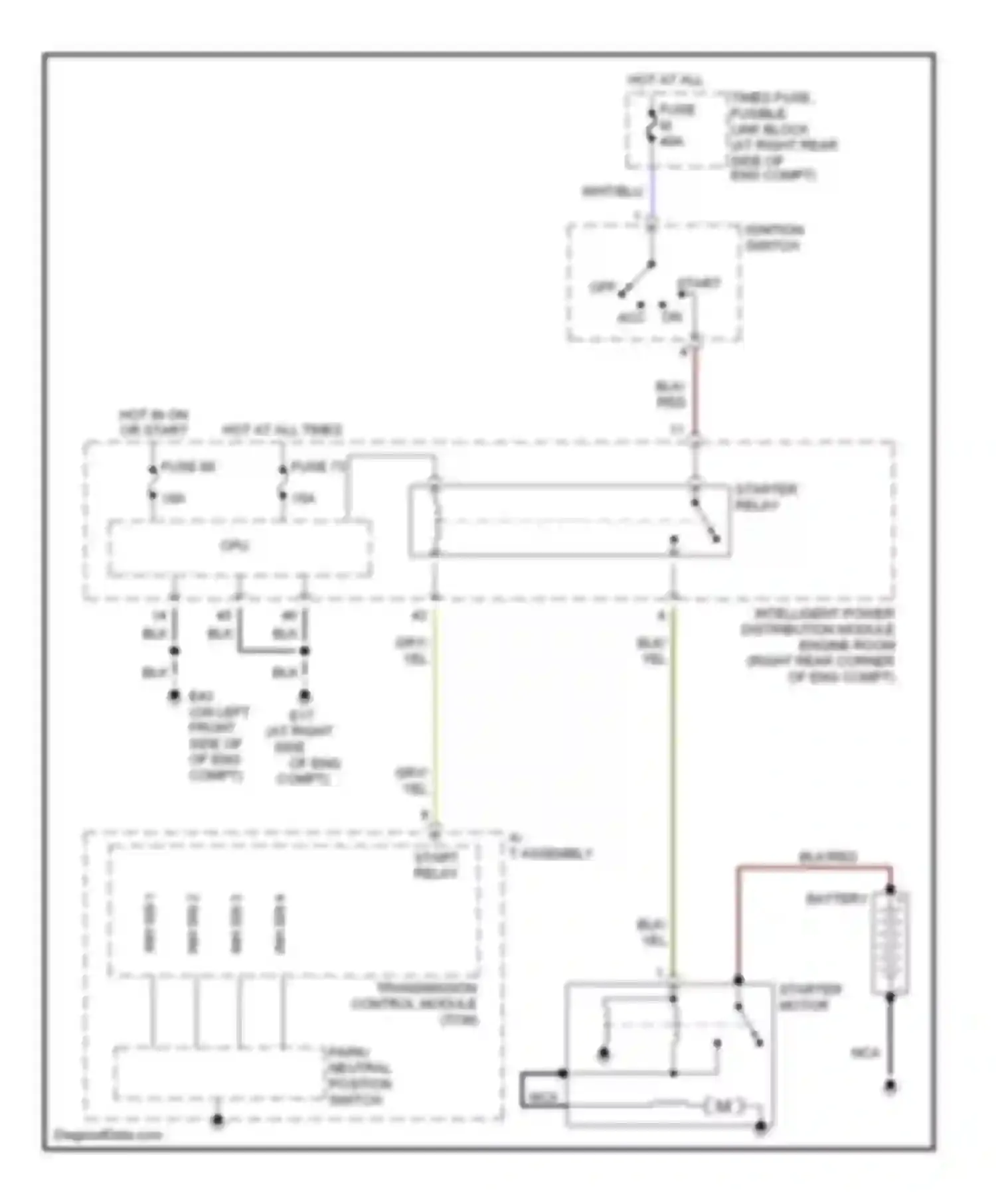 350Z Nissan I (2002-2005): Starting circuit, a/t
