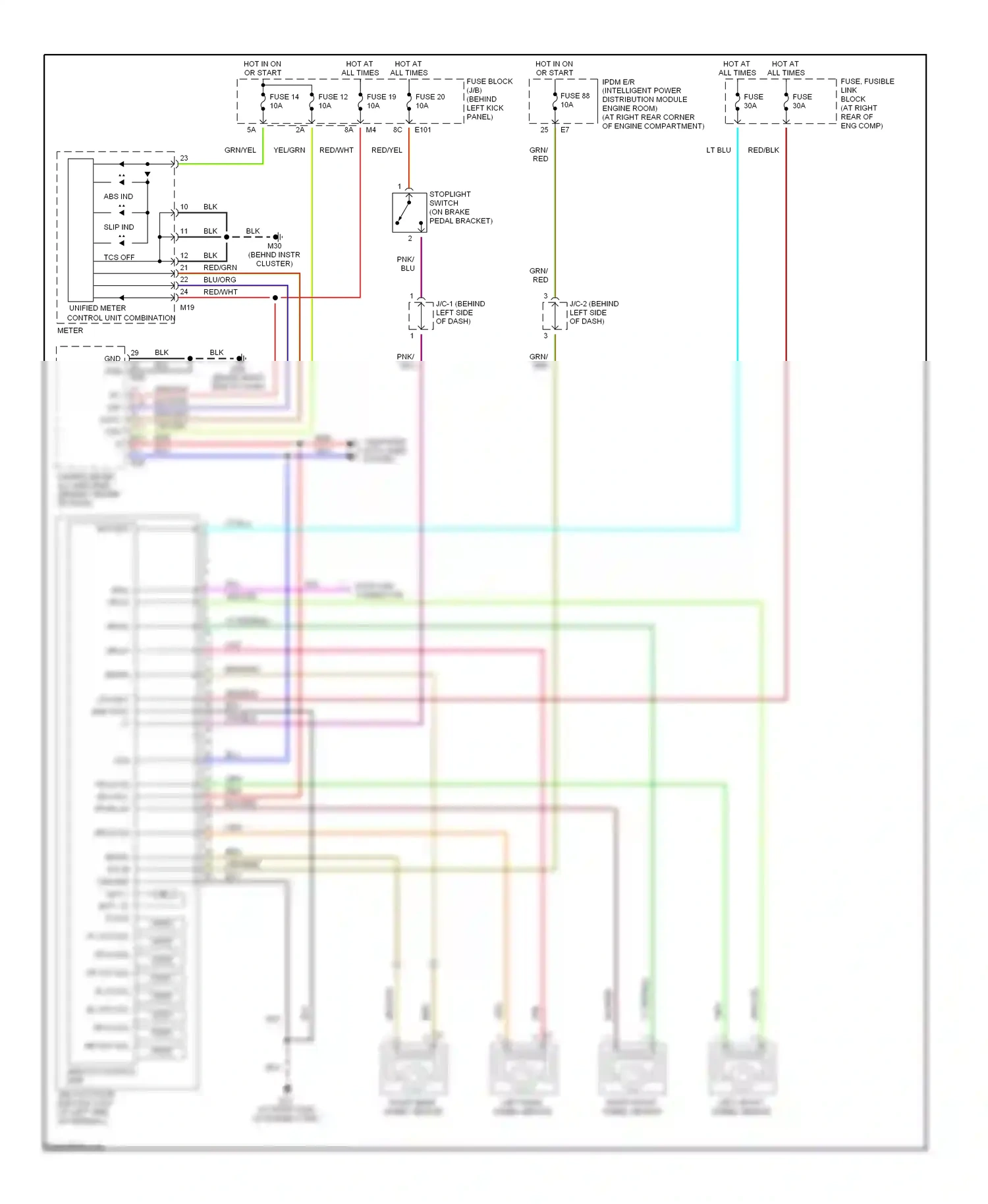 Wiring diagram left front wheel sensor for Nissan 350Z I (2002-2005) (1 of 3)