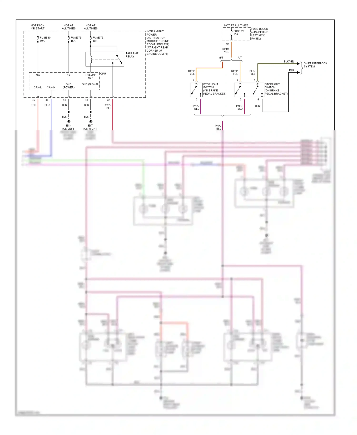 Wiring diagram shift interlock system for Nissan 350Z I (2002-2005) (2 of 3)