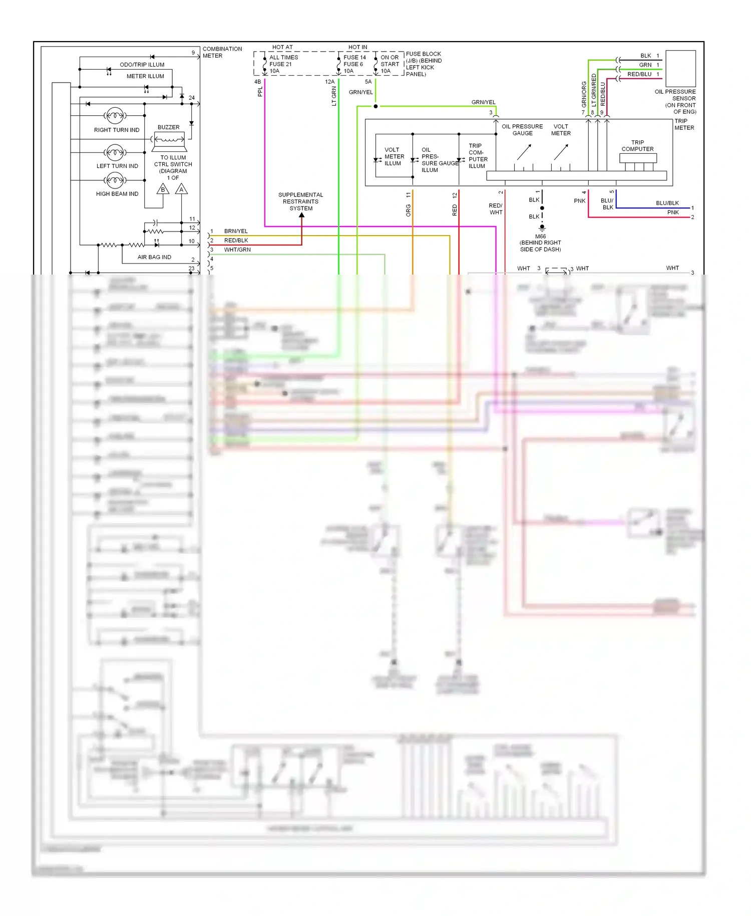 Wiring diagram trip computer switch for Nissan 350Z I (2002-2005) (1 of 2)