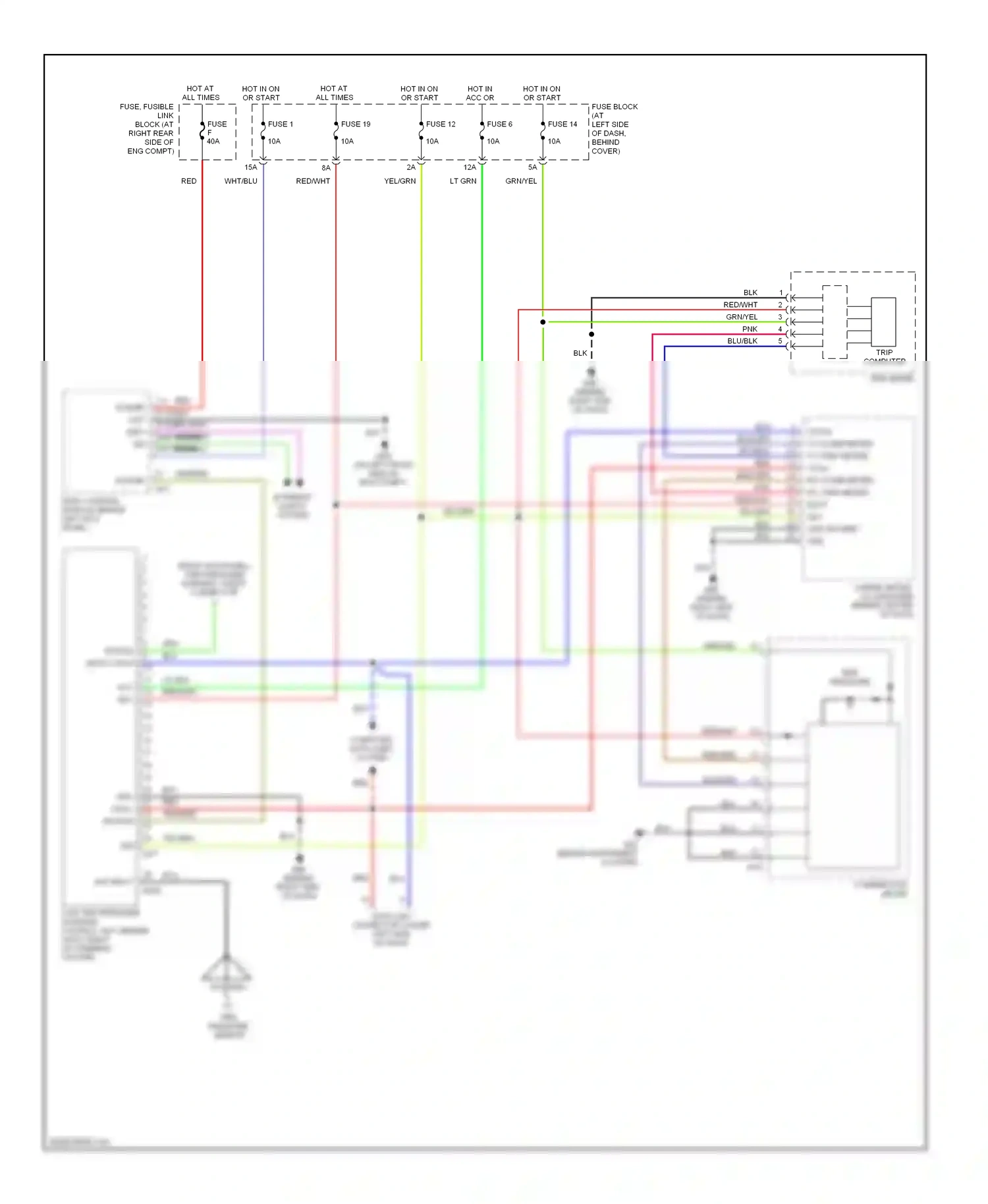 Wiring diagram trip computer for Nissan 350Z I (2002-2005) (2 of 2)