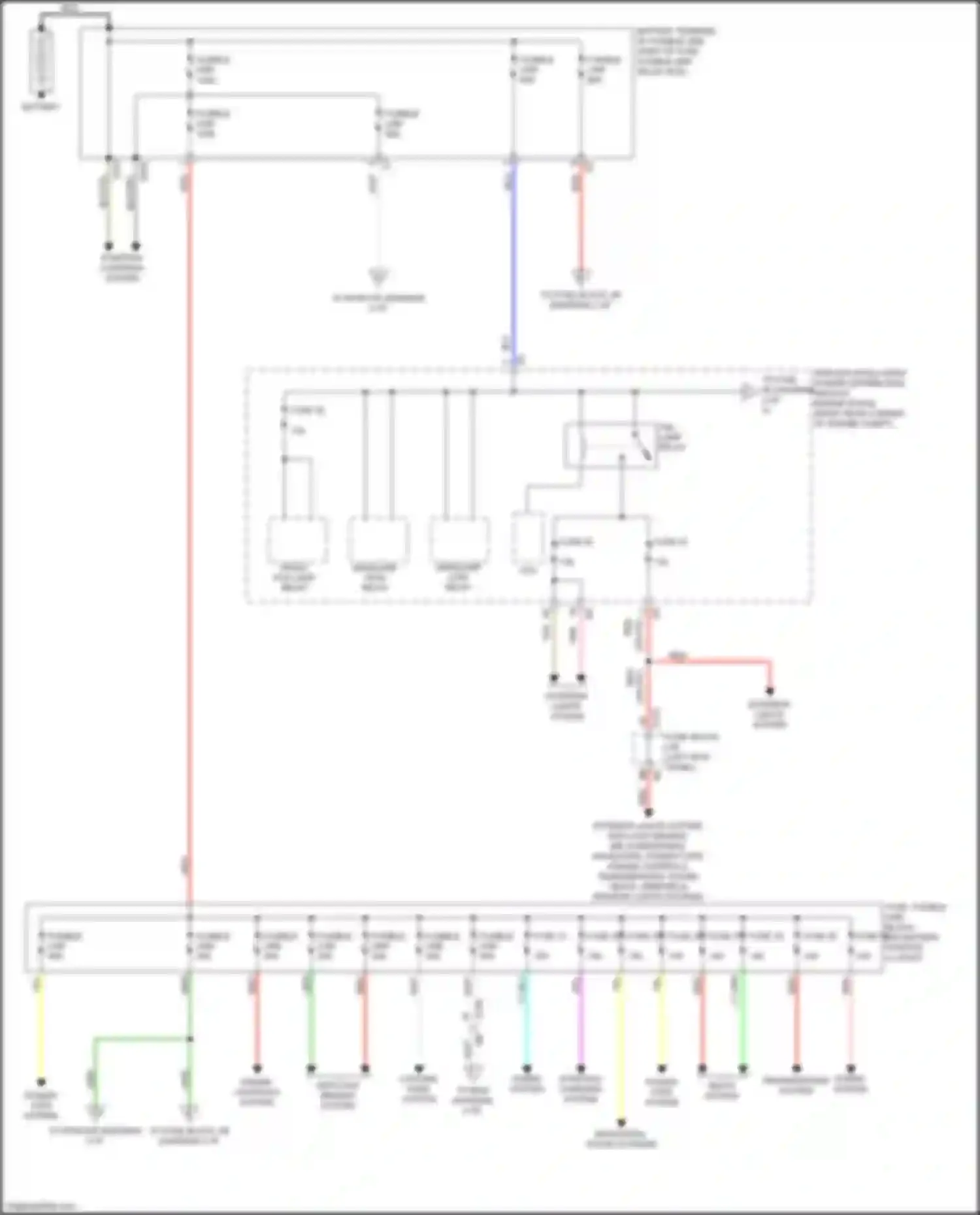 Wiring diagram front fog lamp relay for Nissan 370Z I facelift (2012-2020) (2 of 2)