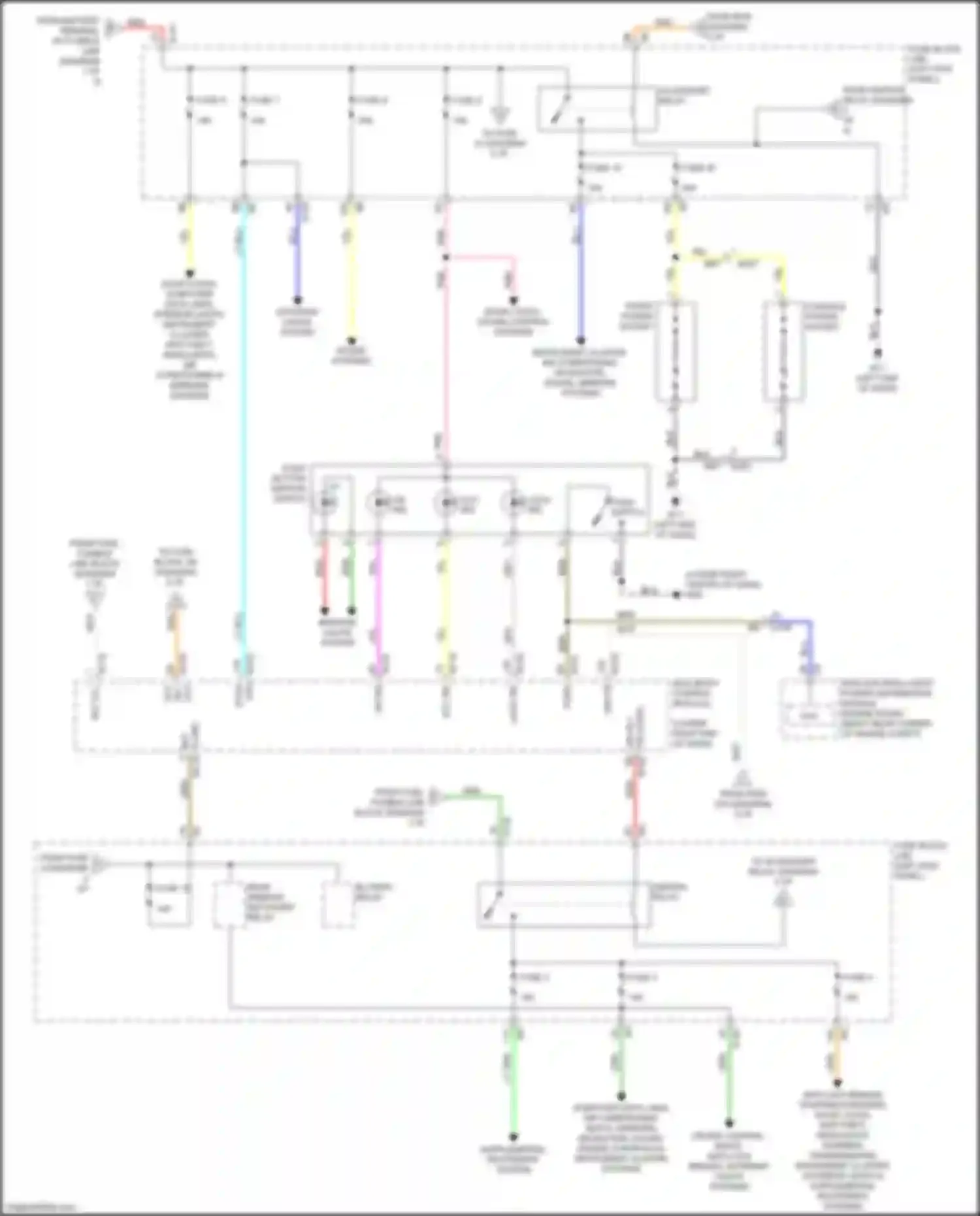 Wiring diagram front power socket for Nissan 370Z I facelift (2012-2020) (2 of 2)