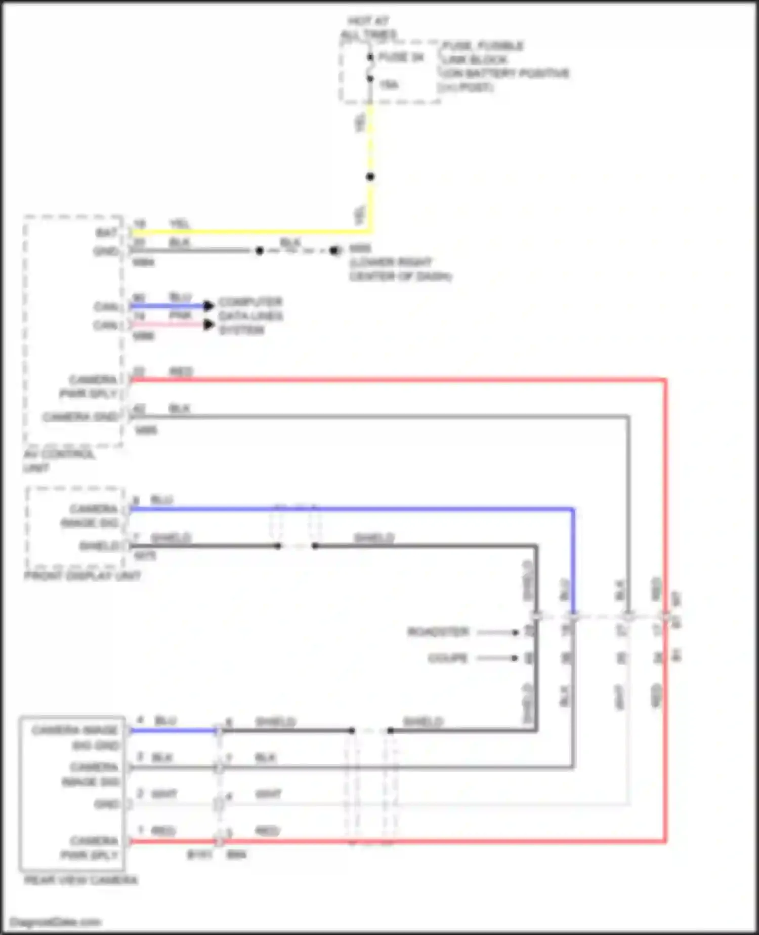 Wiring diagram fuse, fusible link block for Nissan 370Z I facelift (2012-2020) (9 of 32)