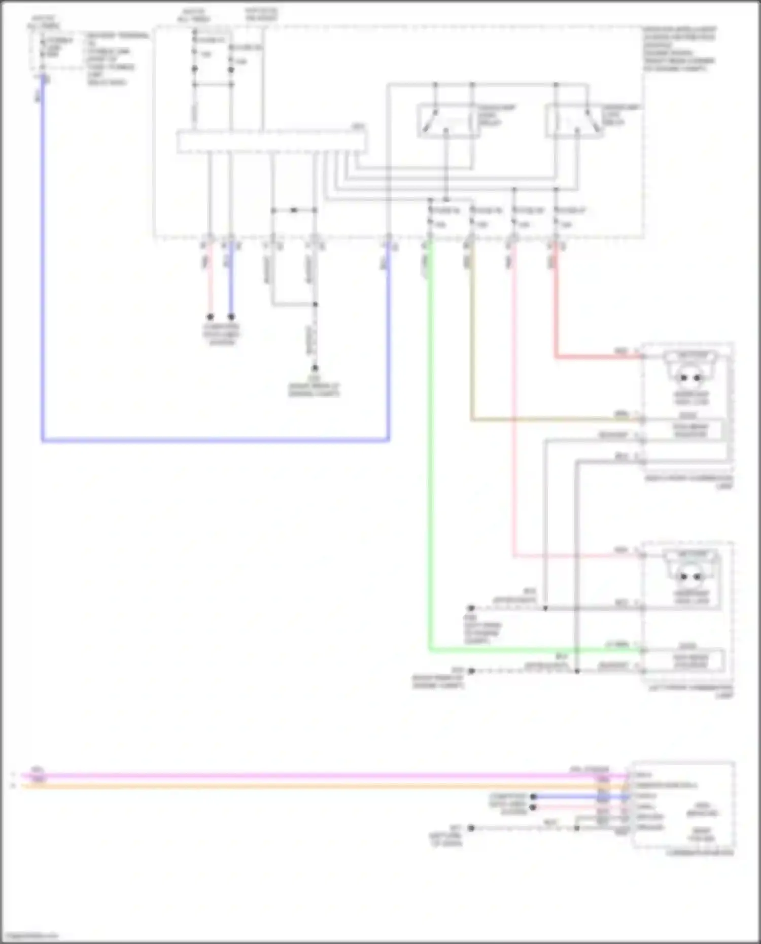Wiring diagram headlamp high relay for Nissan 370Z I facelift (2012-2020) (3 of 5)