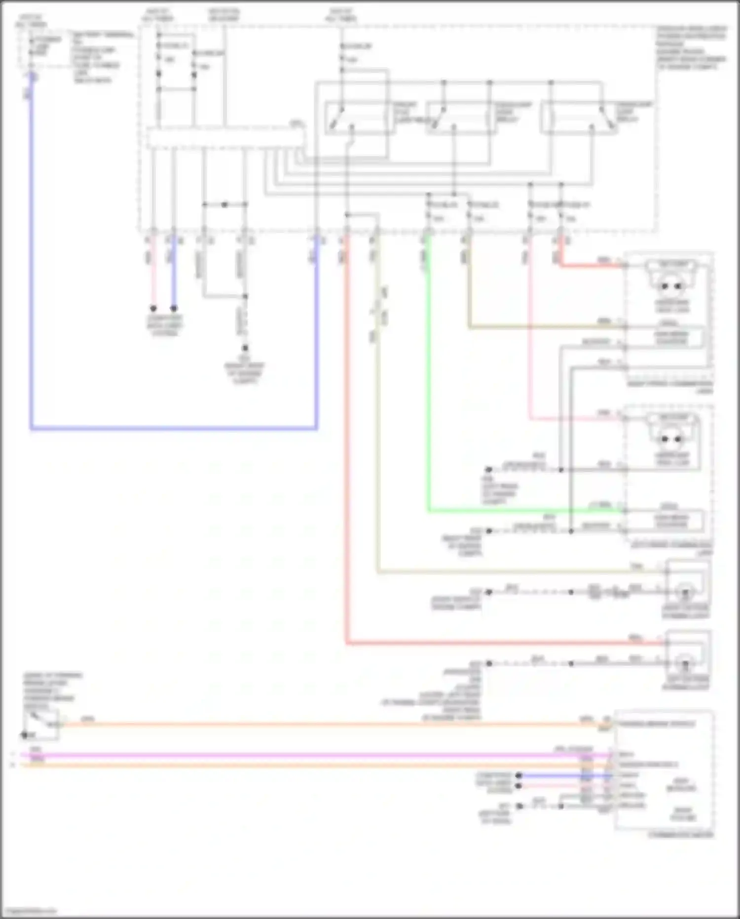 Wiring diagram right front combination lamp for Nissan 370Z I facelift (2012-2020) (3 of 4)