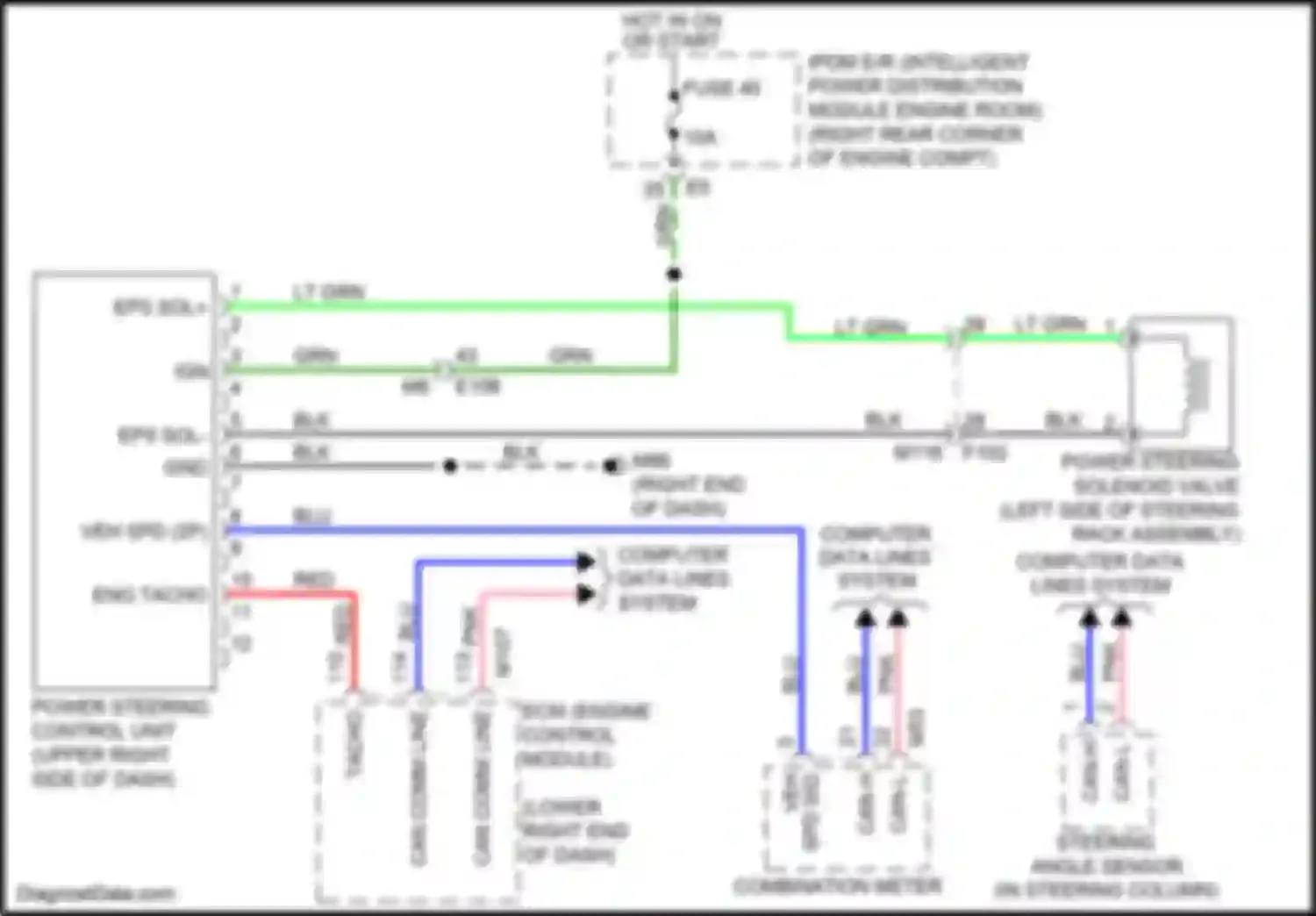 Wiring diagram steering angle sensor for Nissan 370Z I facelift (2012-2020) (3 of 4)