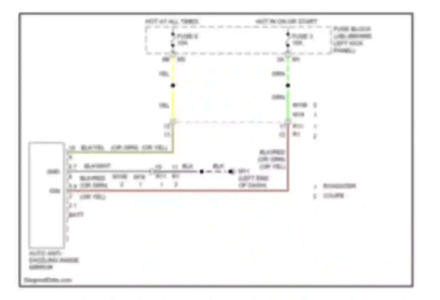 Car Wiring Diagrams for 370Z Nissan I (2008-2014): Auto anti-dazzling inside mirror circuit