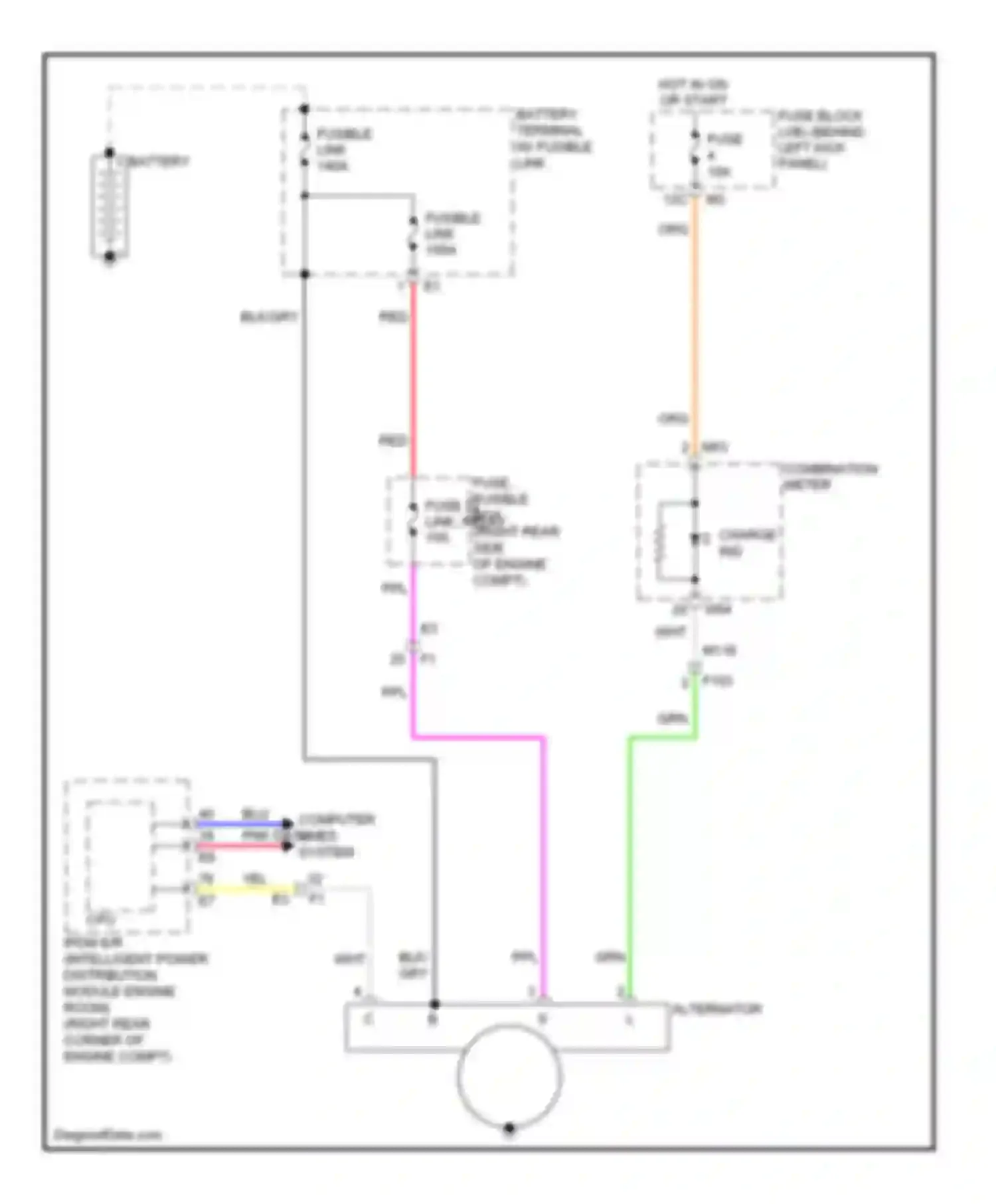 Wiring diagram battery terminal w/ fusible link for Nissan 370Z I (2008-2014) (3 of 7)