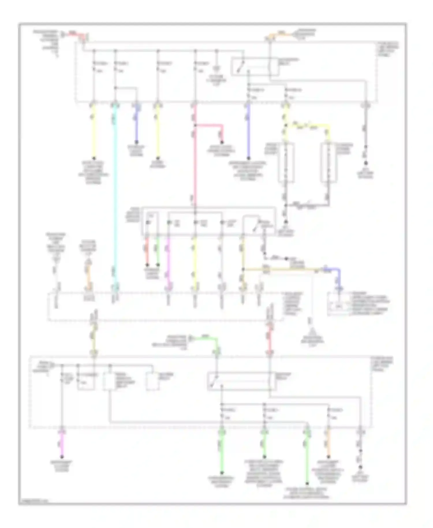Wiring diagram instrument cluster, air conditioning, navigation, sound, mirrors systems for Nissan 370Z I (2008-2014) (1 of 1)