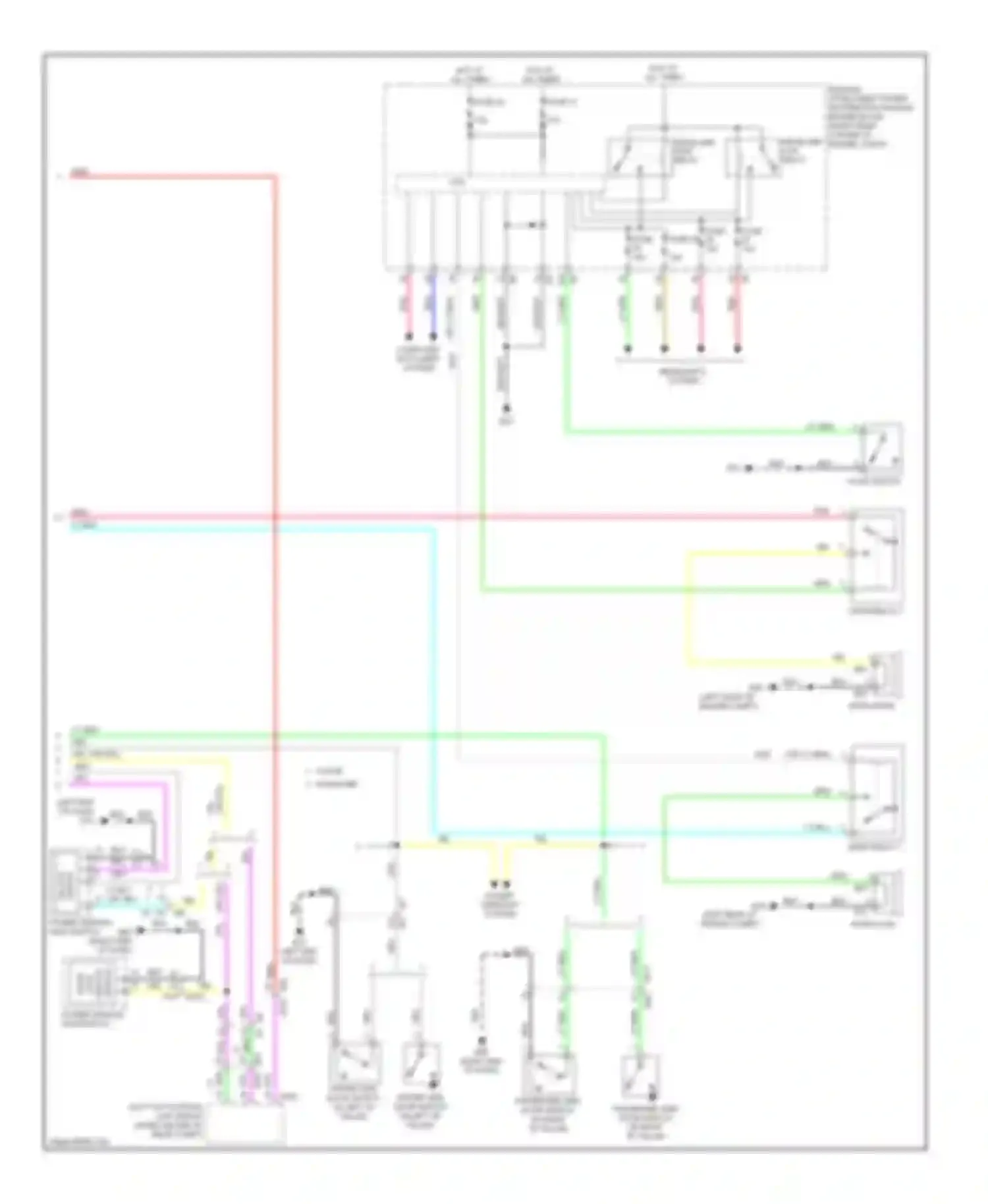 Wiring diagram power window sub-switch for Nissan 370Z I (2008-2014) (1 of 6)