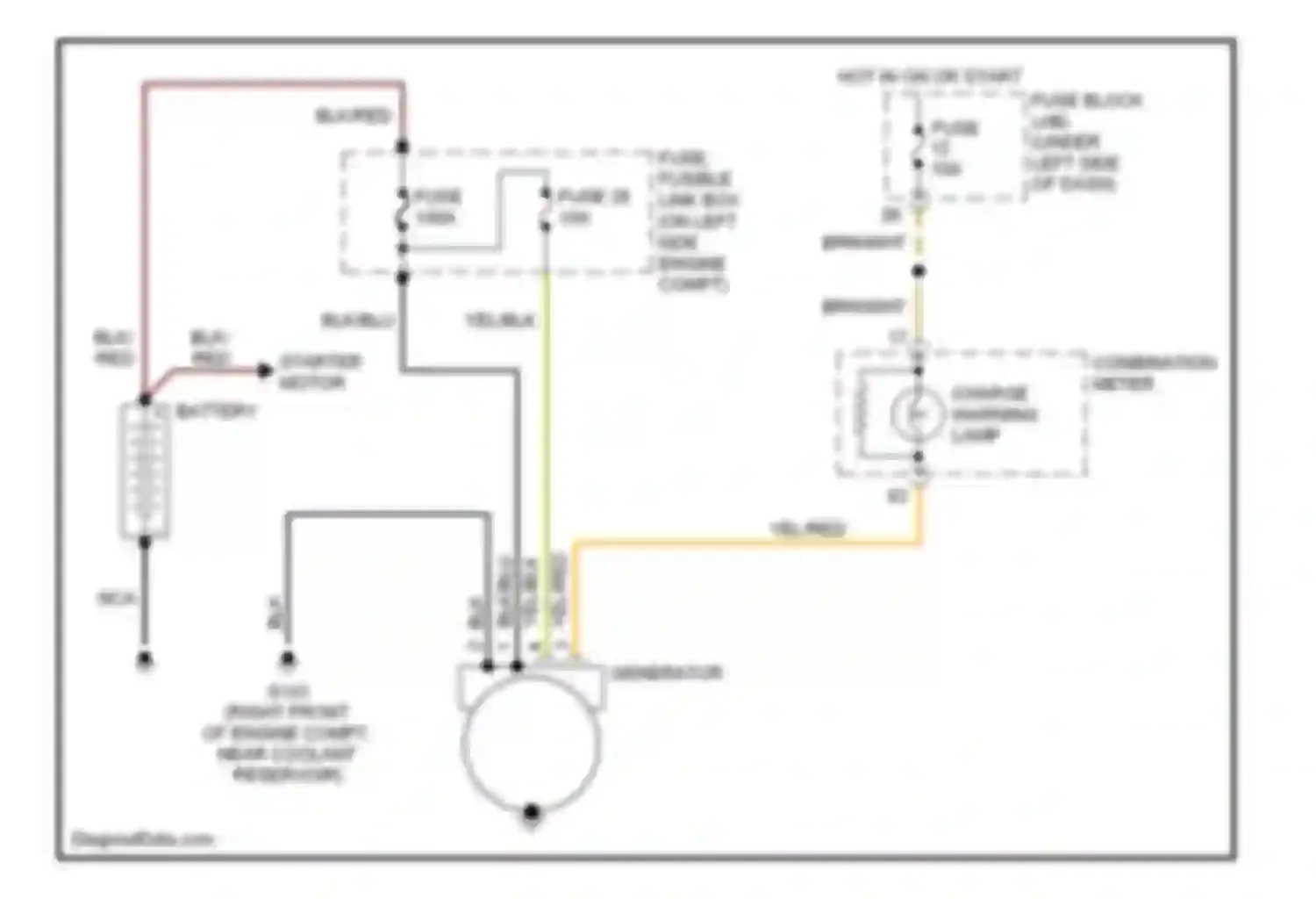 Wiring diagram combination meter charge warning lamp for Nissan Altima L30 facelift (1999-2001) (1 of 1)