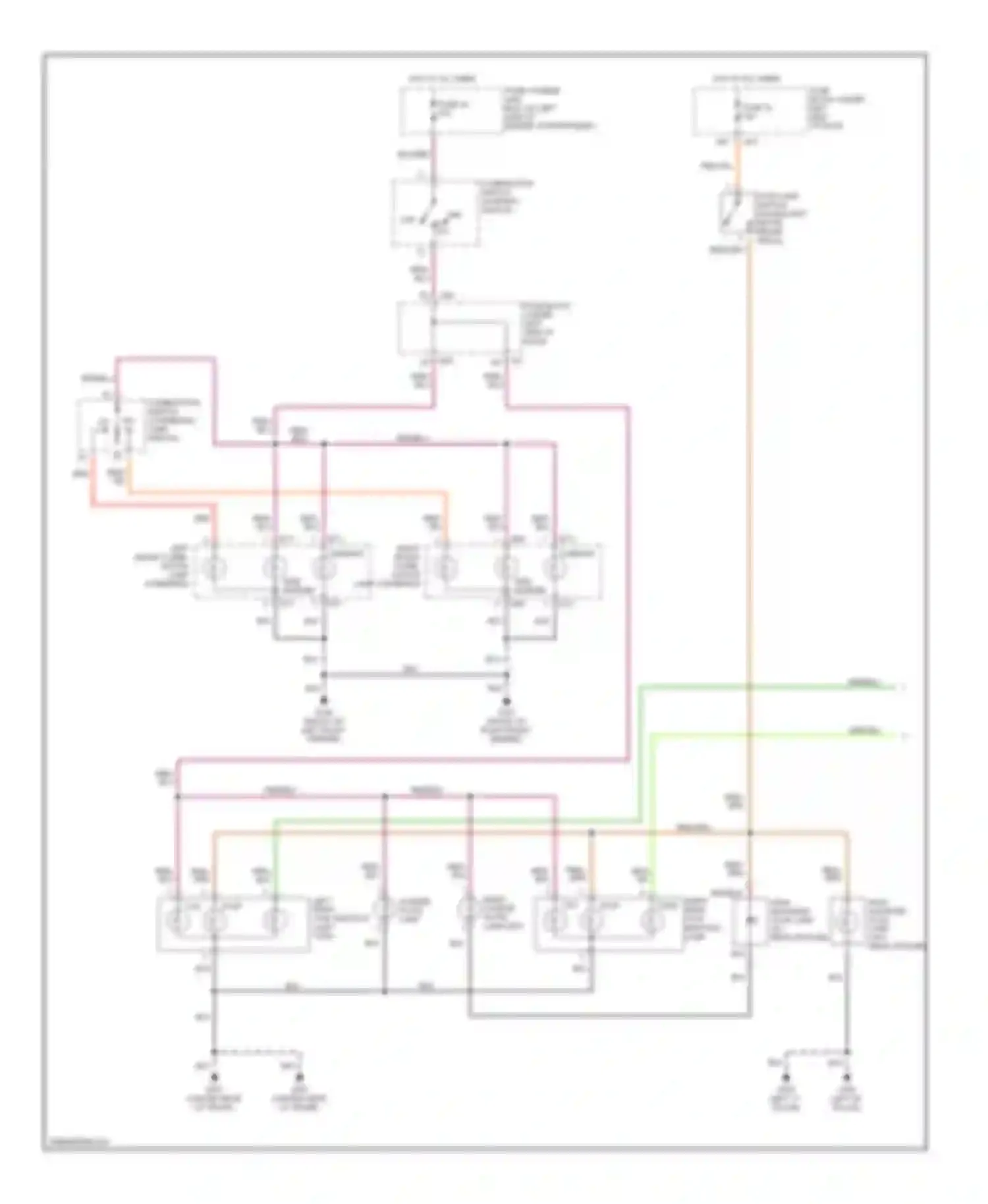 Wiring diagram left front combi- nation lamp cornering for Nissan Altima L30 facelift (1999-2001) (1 of 1)