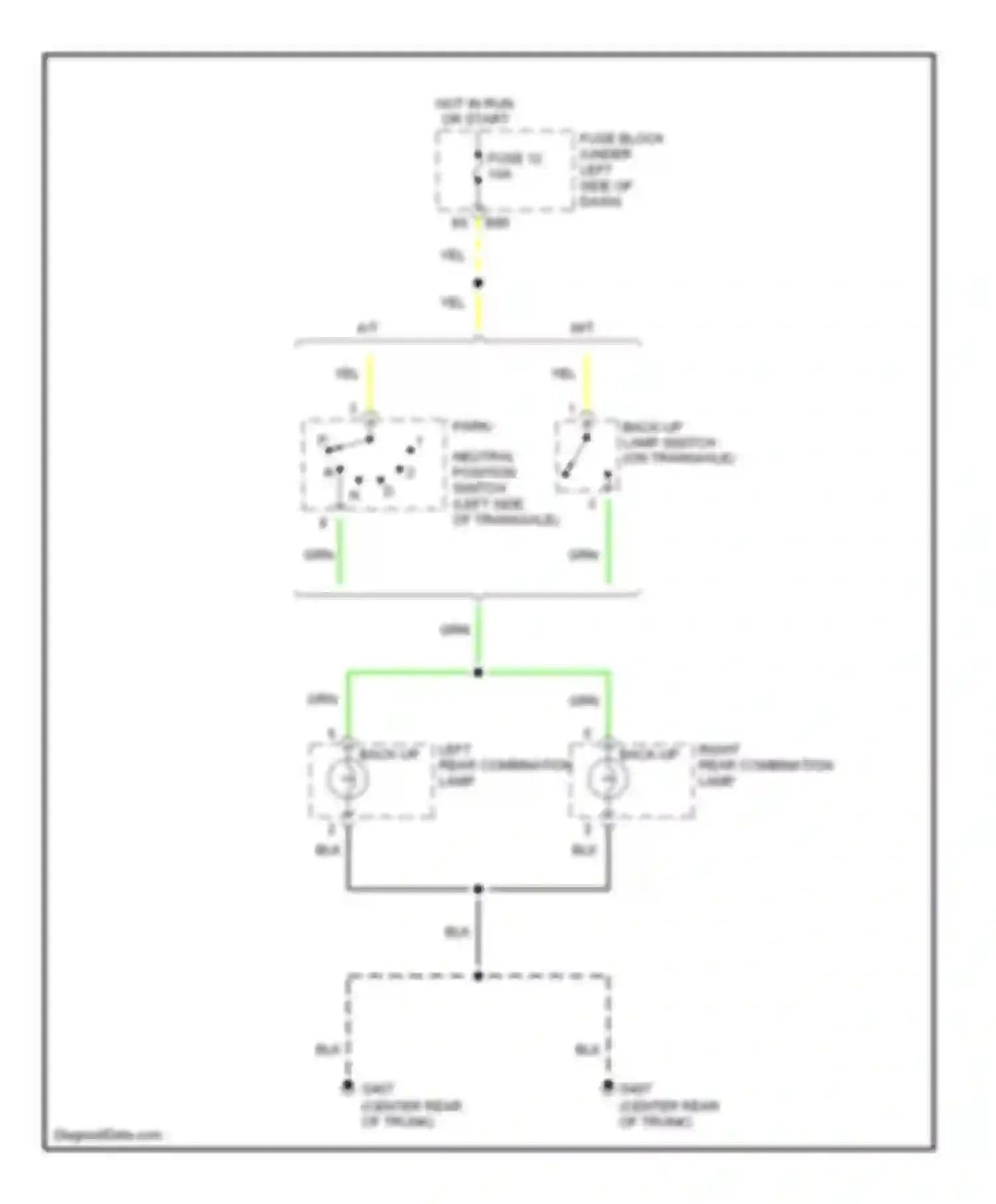 Wiring diagram right rear combination lamp for Nissan Altima L30 facelift (1999-2001) (1 of 1)