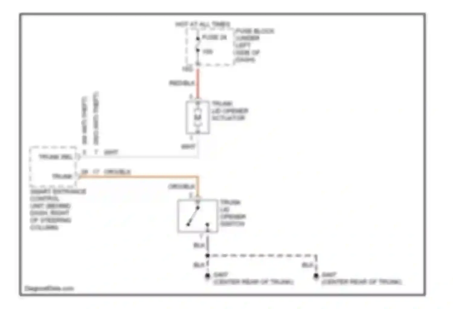 Wiring diagram trunk lid opener switch for Nissan Altima L30 facelift (1999-2001) (1 of 1)