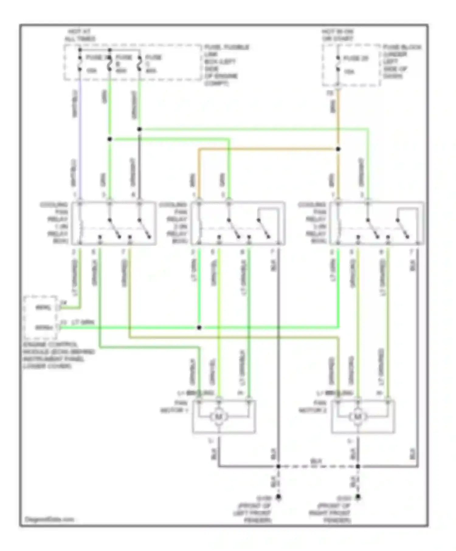Altima Nissan L30 (1997-1999): Cooling fan circuit