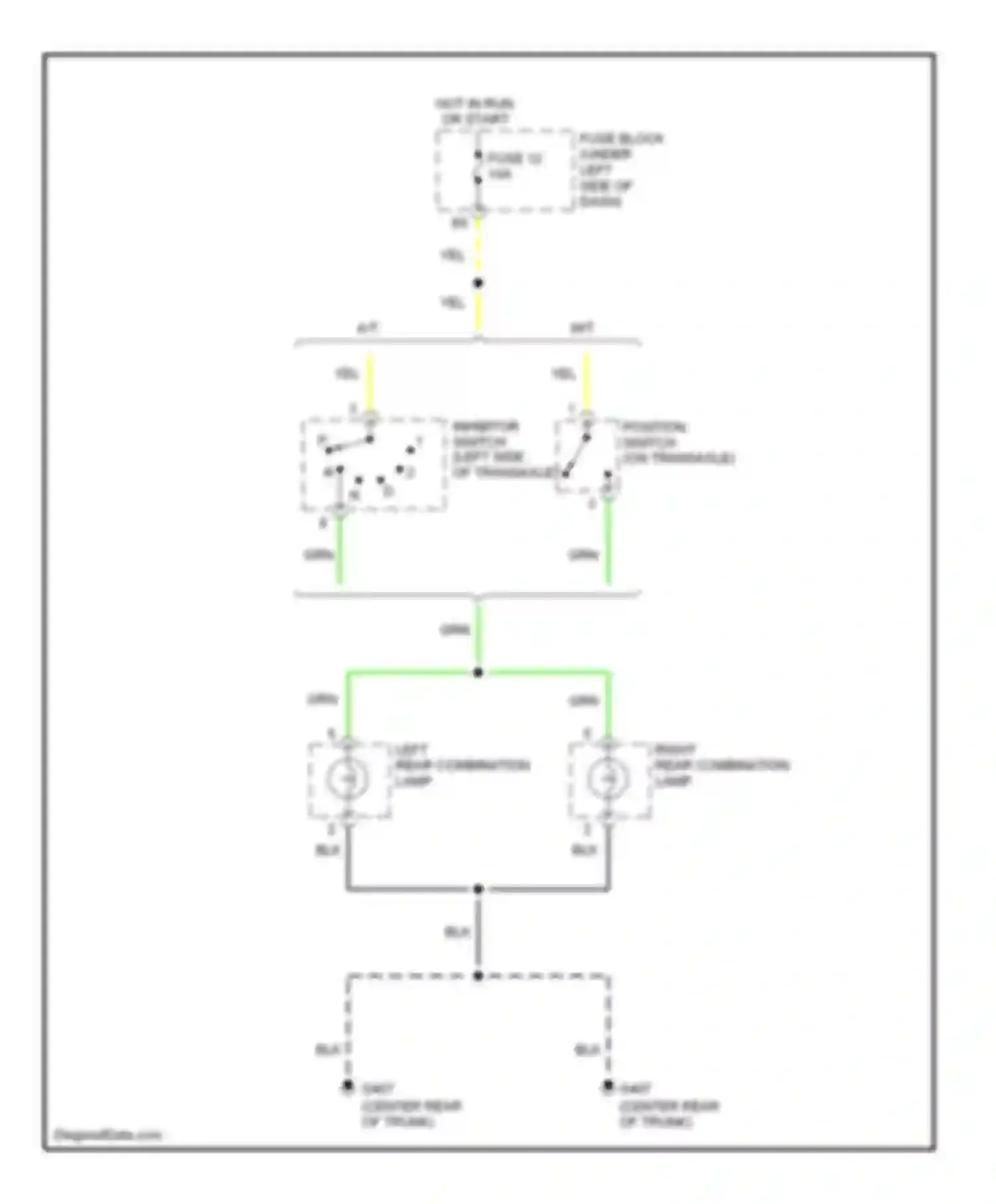 Altima Nissan L30 (1997-1999): Back-up lamps circuit
