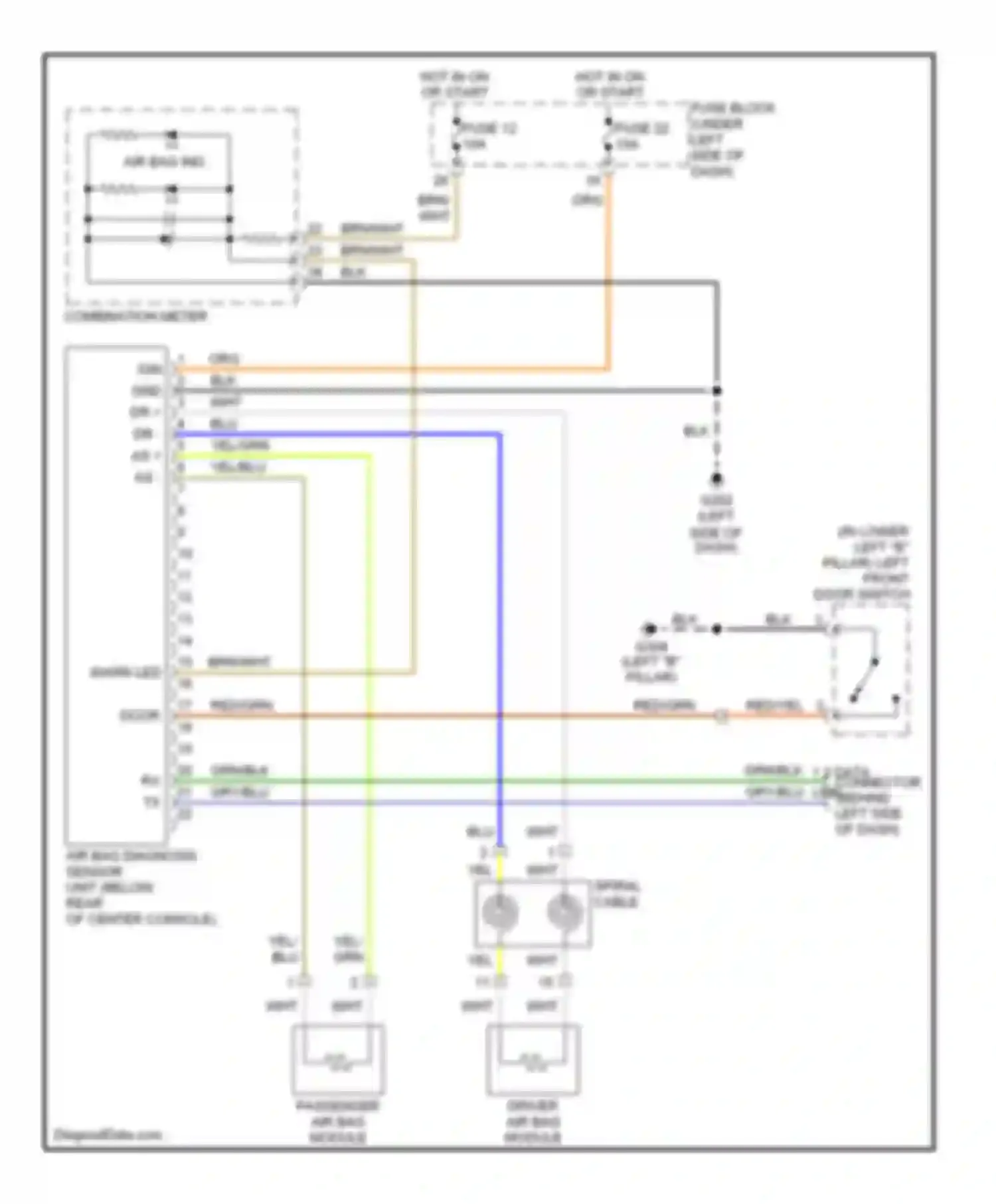 Altima Nissan L30 (1997-1999): Supplemental restraint circuit