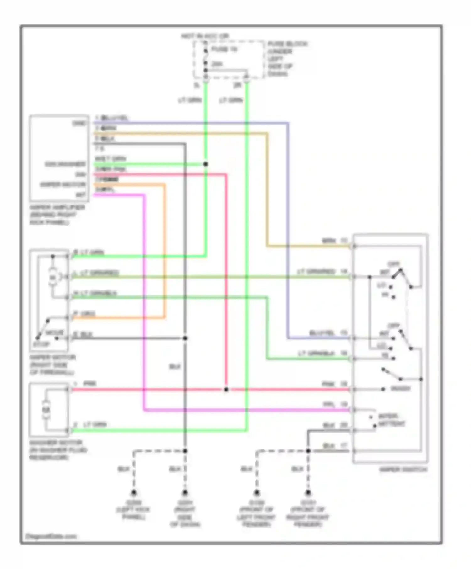 Altima Nissan L30 (1997-1999): Wiper/washer circuit