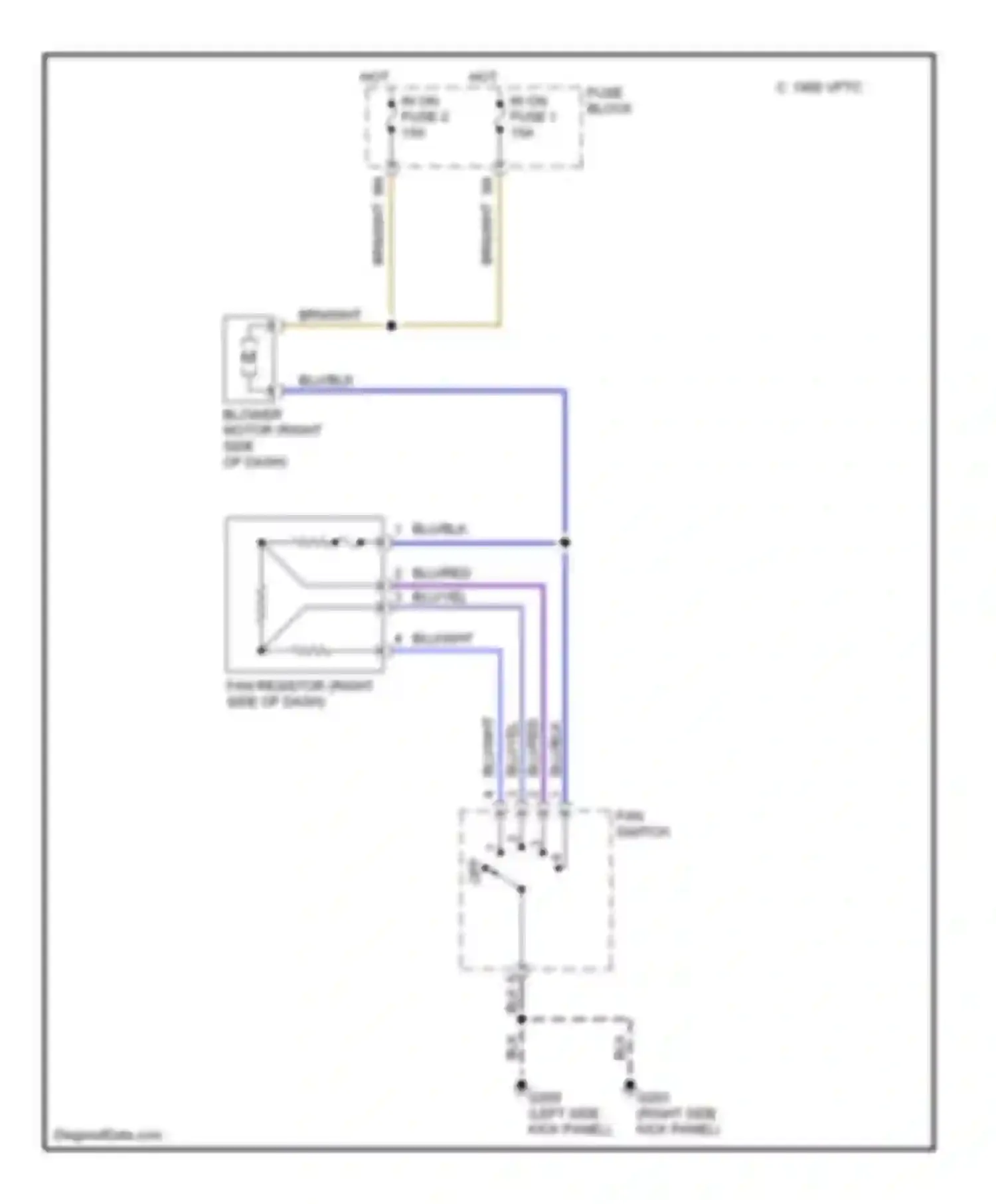 Wiring diagram hot in on fuse 1 for Nissan Altima L30 (1997-1999) (1 of 1)