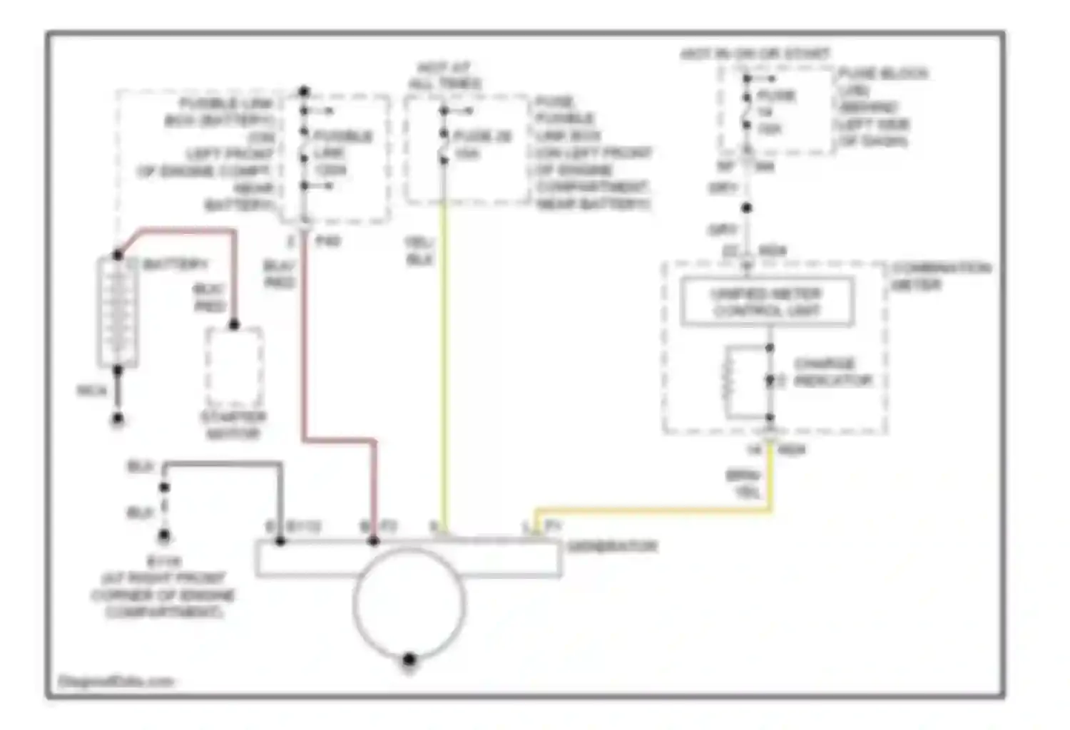 Altima Nissan L31 facelift (2004-2006): Charging circuit