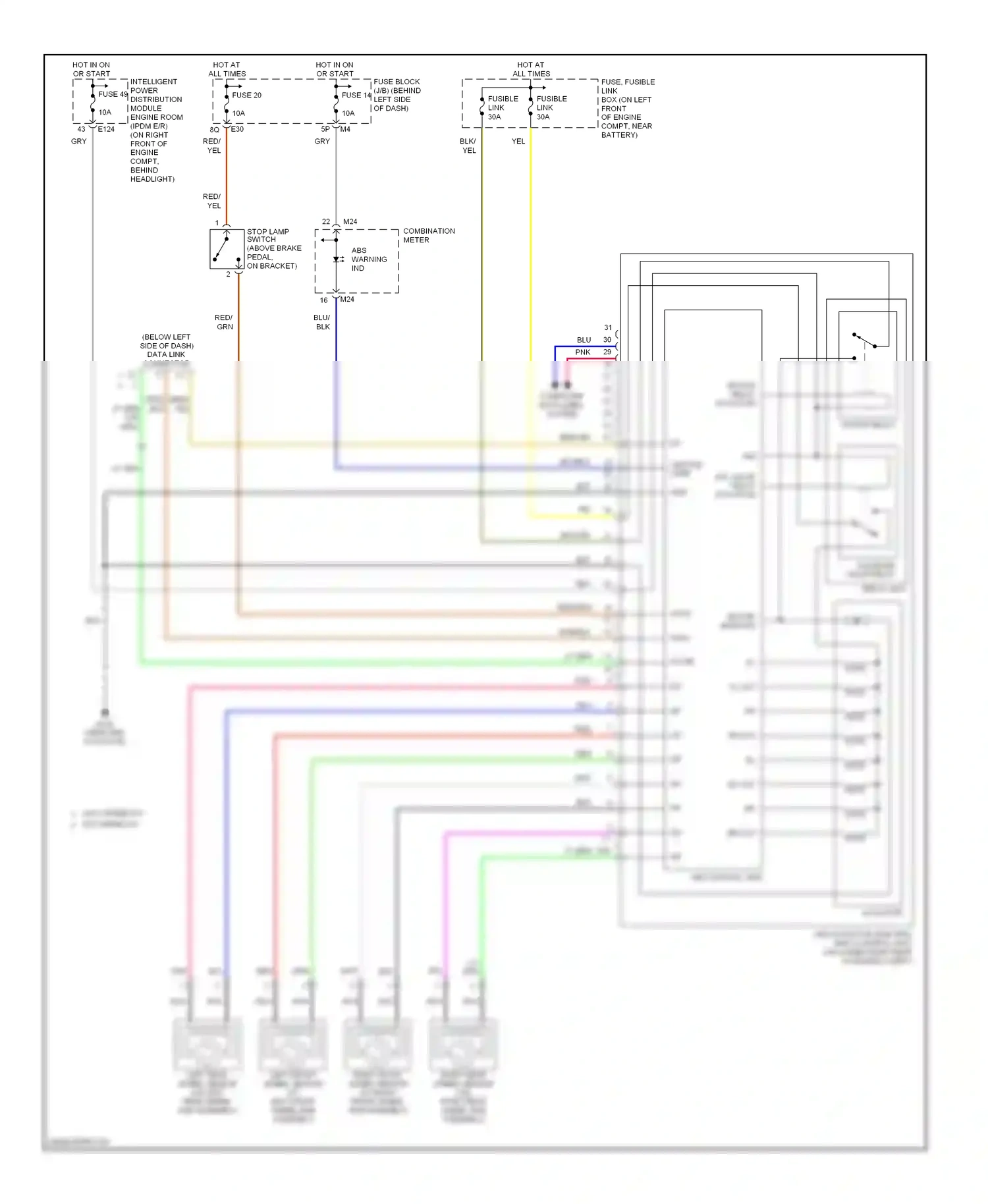 Nissan Altima L31 facelift (2004-2006) abs control unit wiring diagram  (1 of 1)