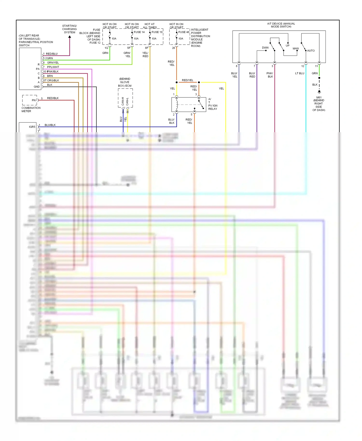 Wiring diagram automatic transaxle for Nissan Altima L31 facelift (2004-2006) (2 of 2)