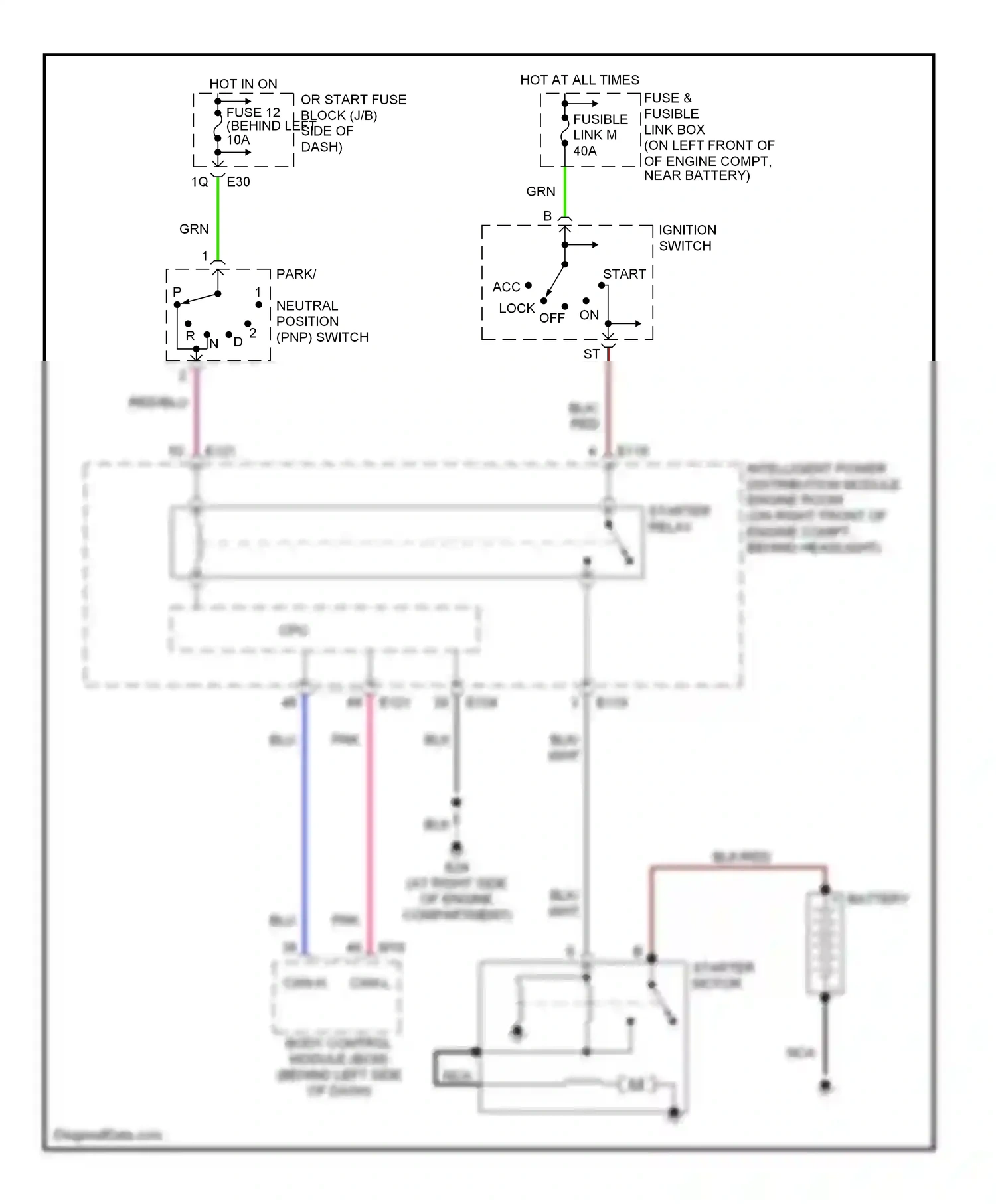 Wiring diagram blk/red for Nissan Altima L31 facelift (2004-2006) (12 of 16)