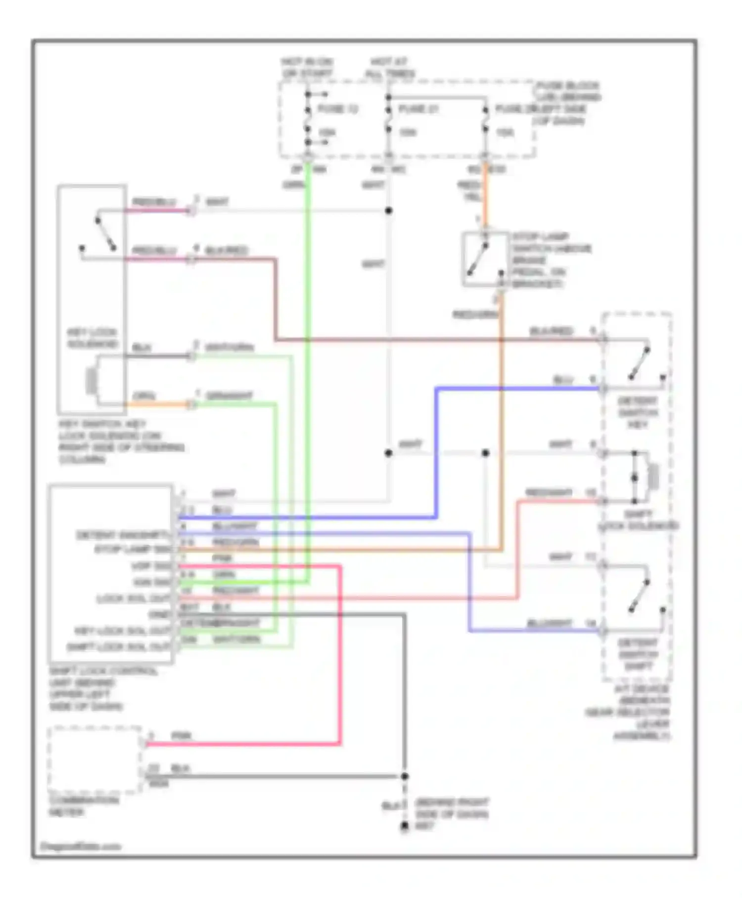 Wiring diagram combination meter for Nissan Altima L31 facelift (2004-2006) (19 of 24)