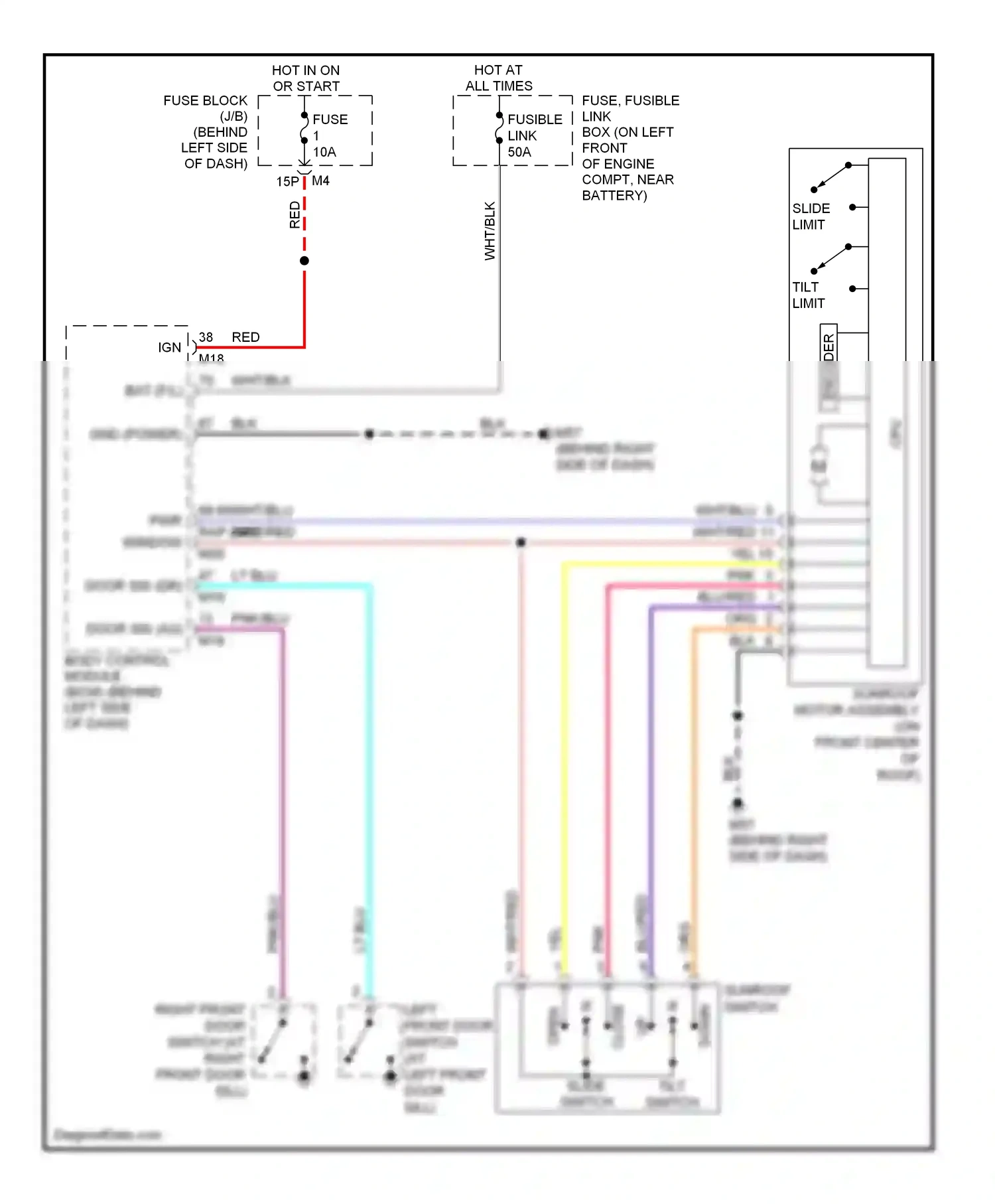 Nissan Altima L31 facelift (2004-2006) slide switch wiring diagram  (1 of 1)