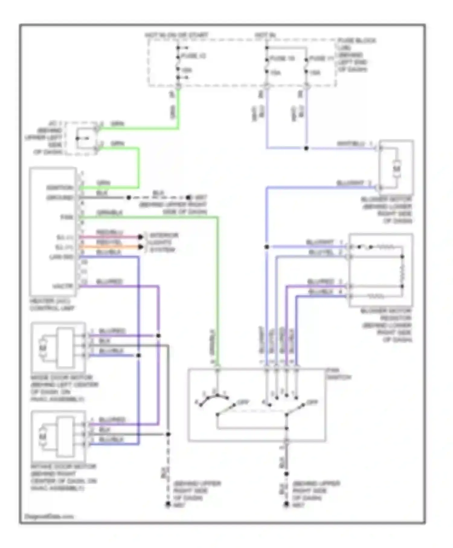Altima Nissan L31 (2001-2004): Heater circuit