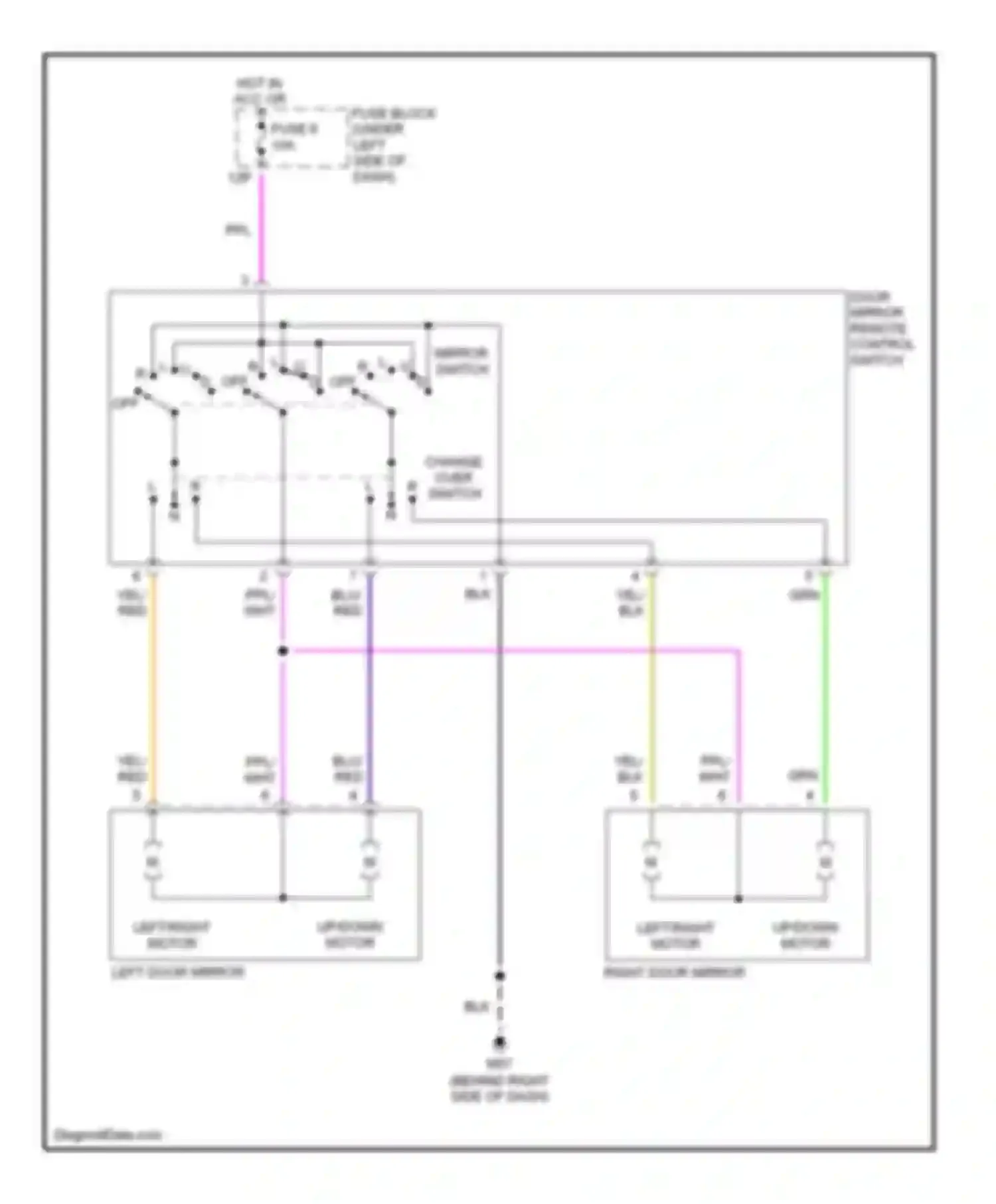 Altima Nissan L31 (2001-2004): Power mirror circuit