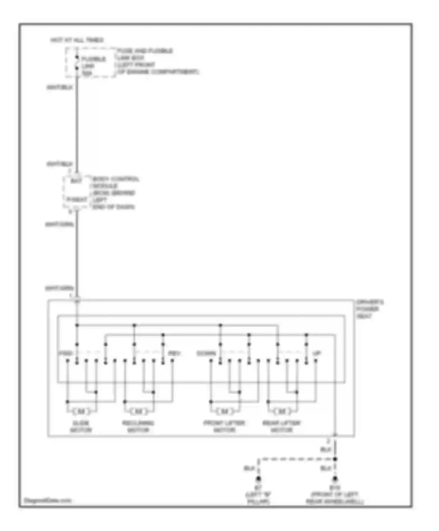 Altima Nissan L31 (2001-2004): Driver seat circuit