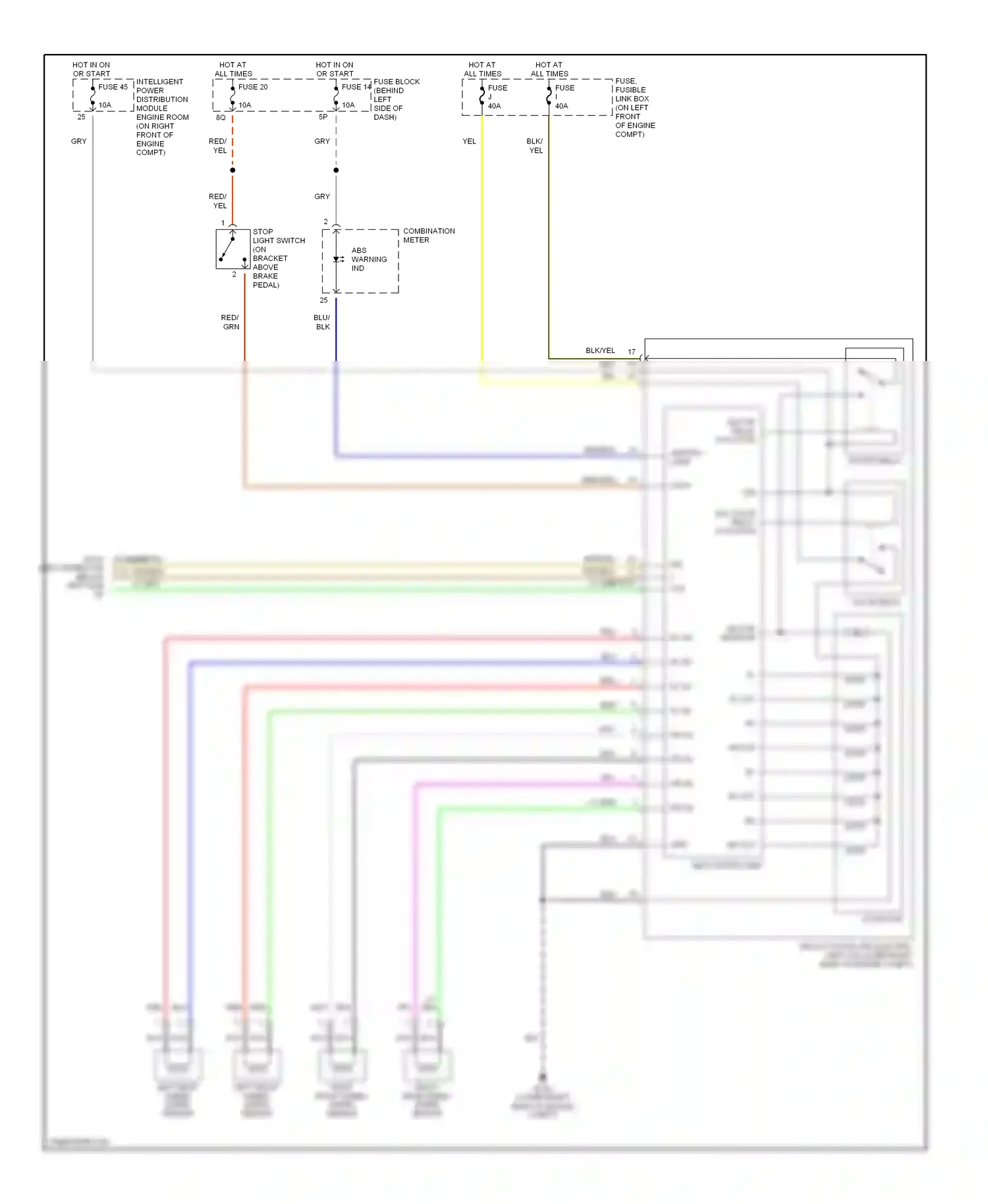 Nissan Altima L31 (2001-2004) abs control unit wiring diagram  (1 of 1)