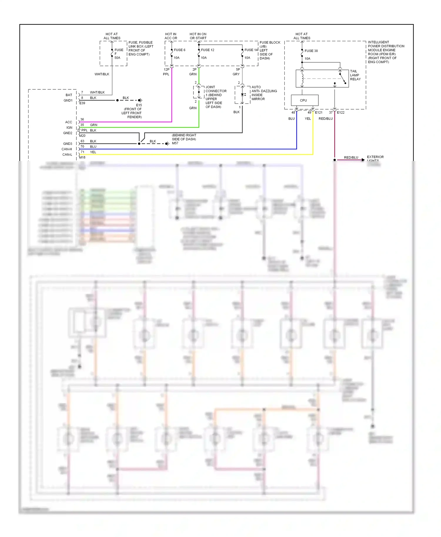 Wiring diagram hazard switch for Nissan Altima L31 (2001-2004) (2 of 2)