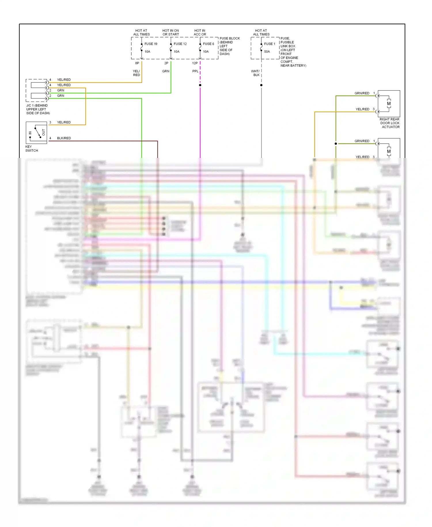 Wiring diagram key switch for Nissan Altima L31 (2001-2004) (1 of 2)