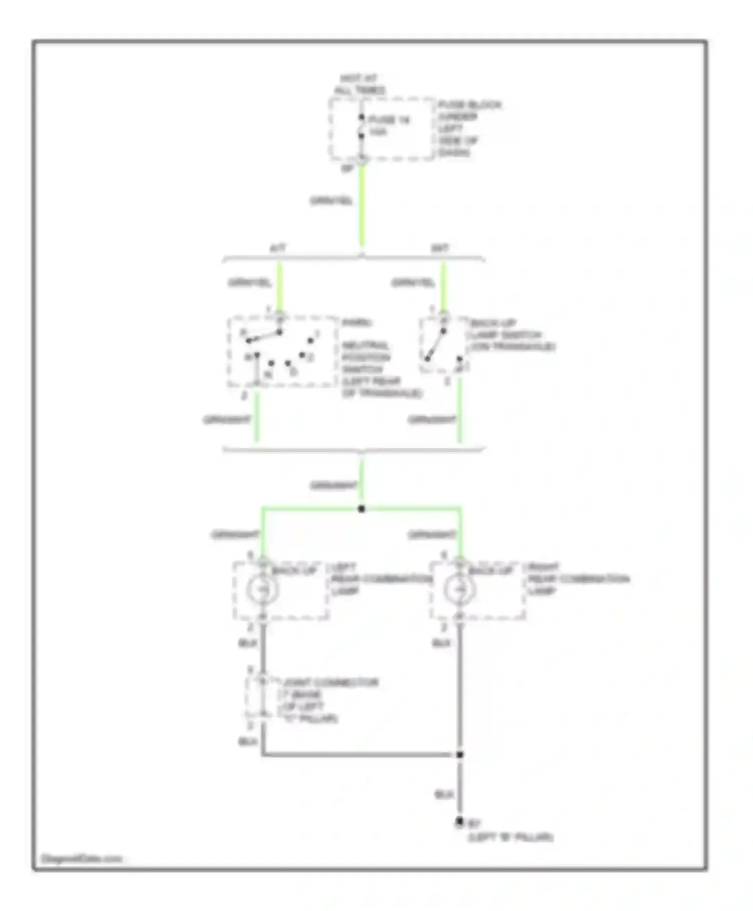 Wiring diagram right rear combination lamp for Nissan Altima L31 (2001-2004) (1 of 1)